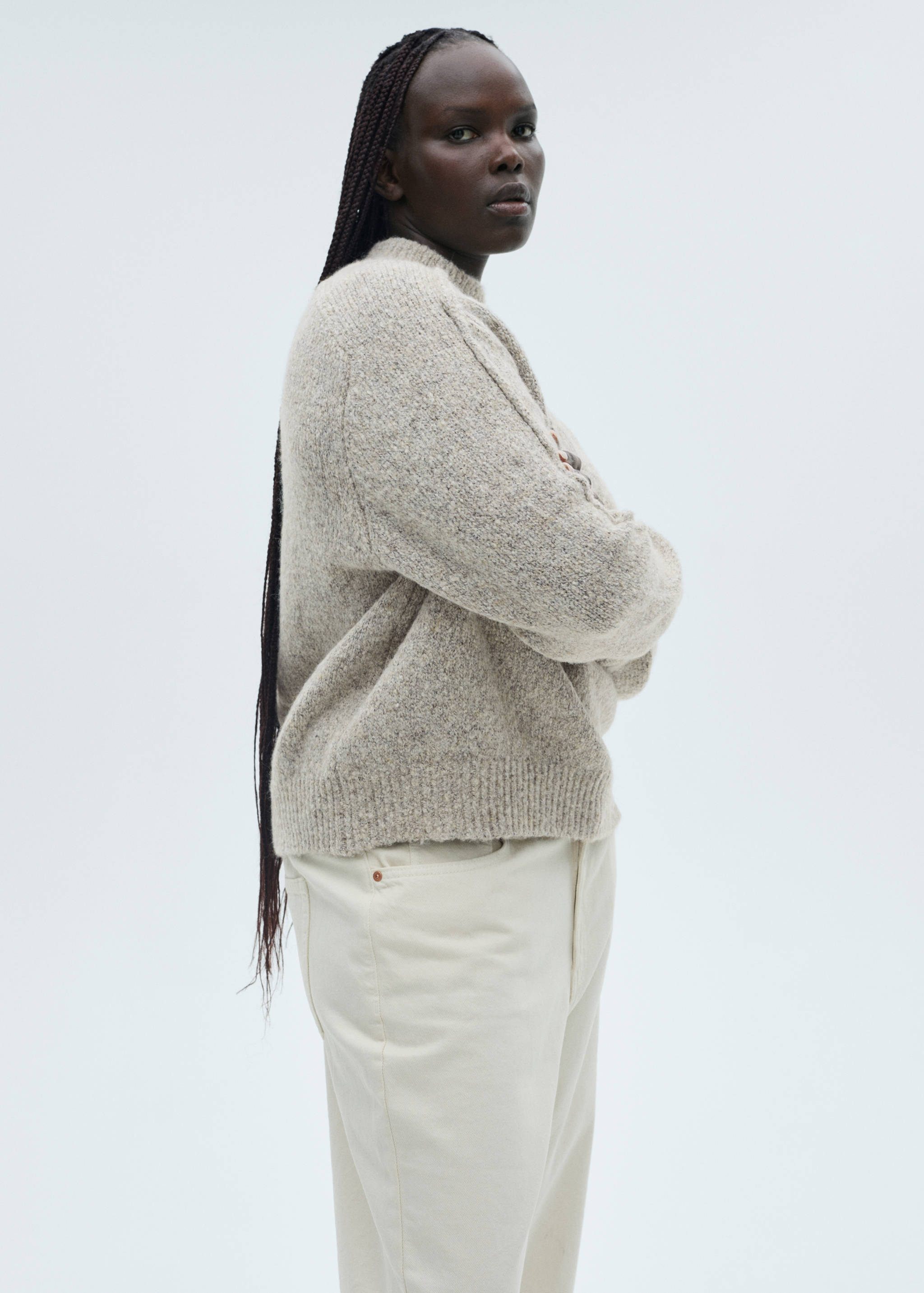 Knitted sweater with perkins neck - Details of the article 5
