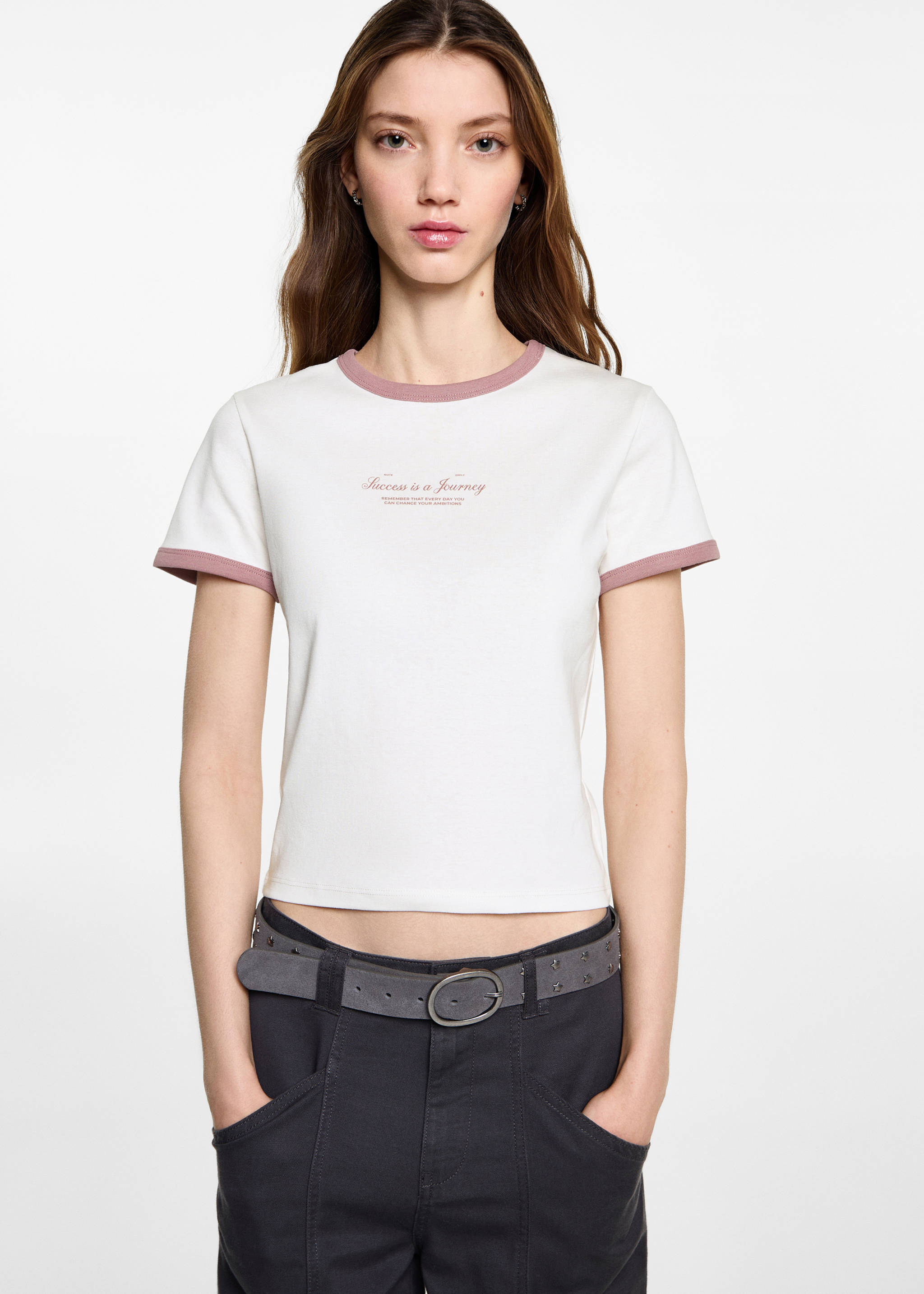 Message crop T-shirt - Medium plane