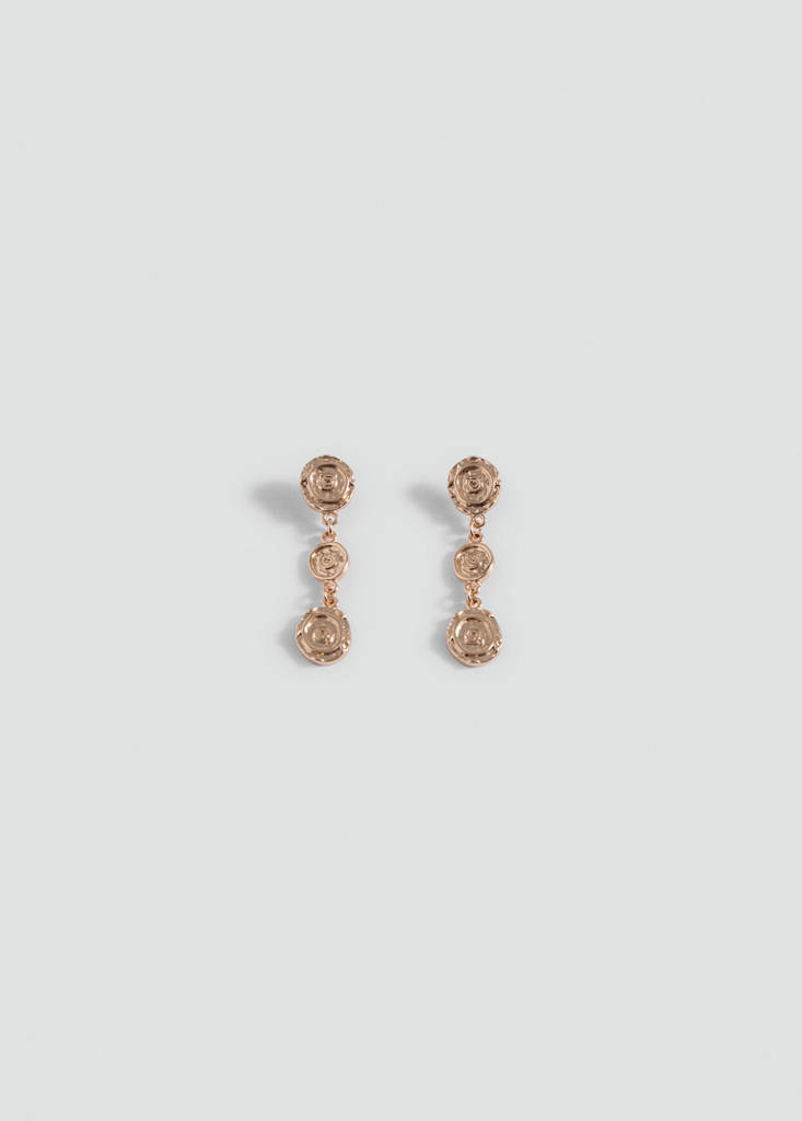 MANGO TEEN - Boucles d'oreilles pendentifs pièce or - Taille unique - Fille Teen