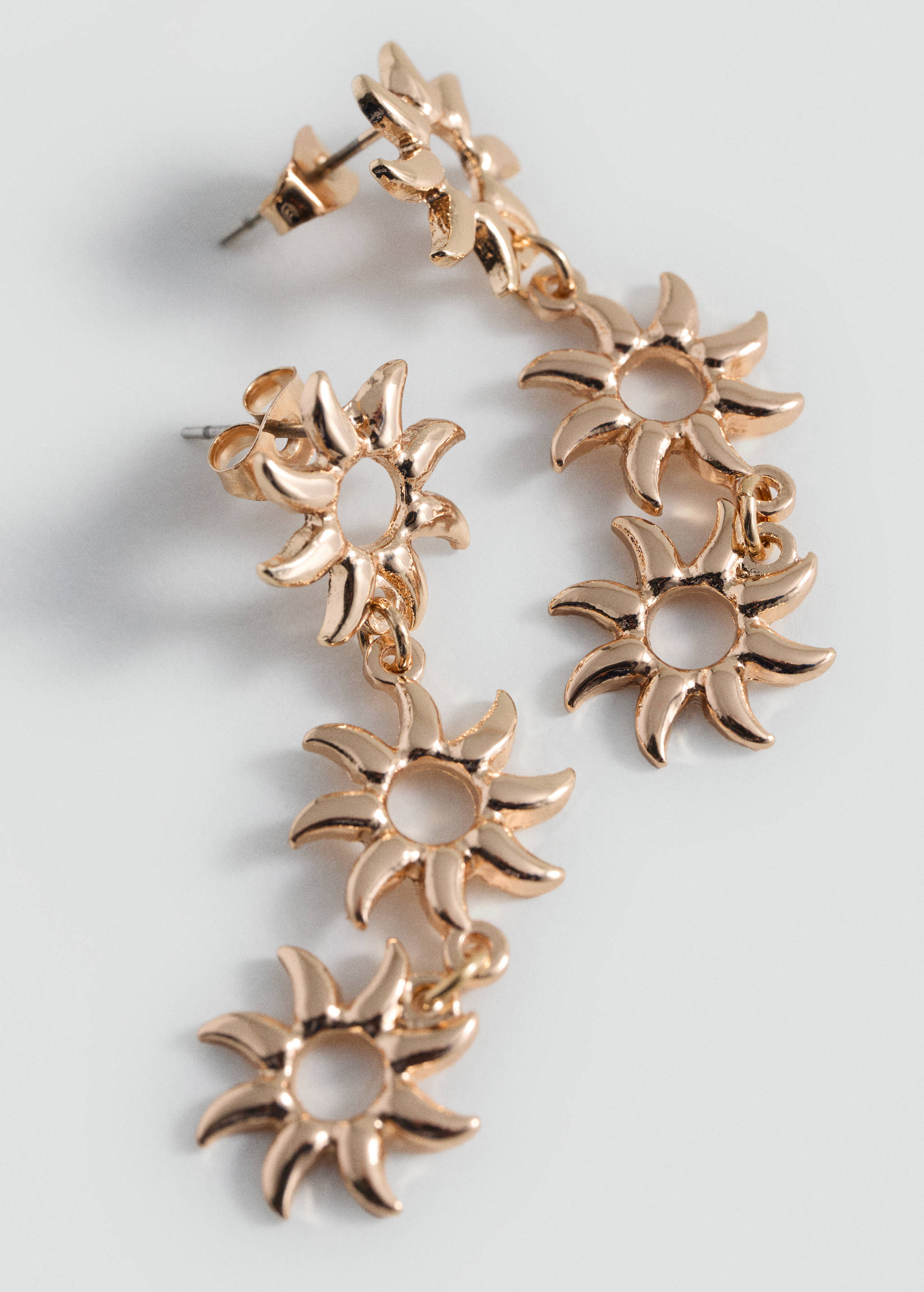 Long sun earrings - Medium plane