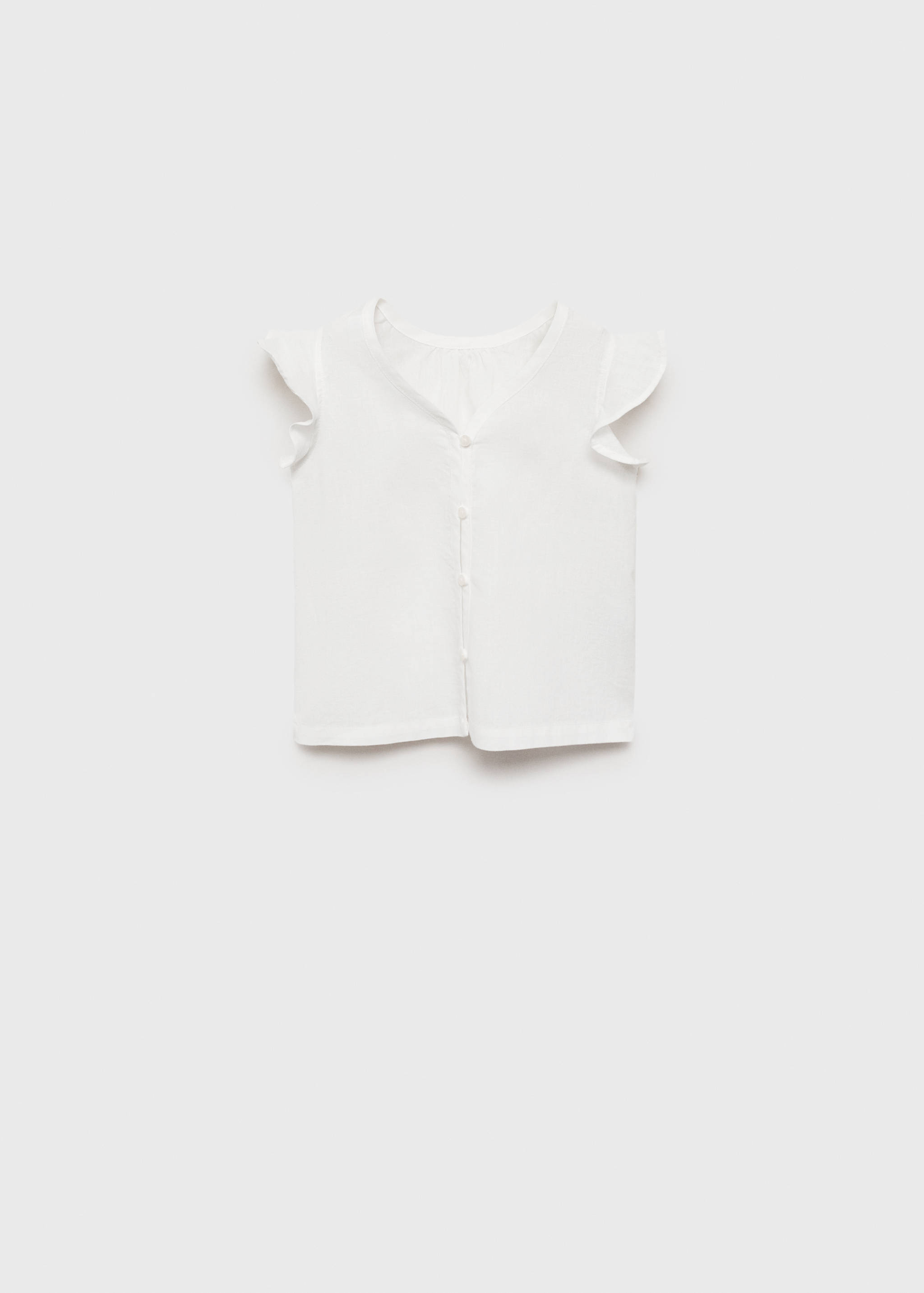 Linen-blend ruffled blouse - Article without model