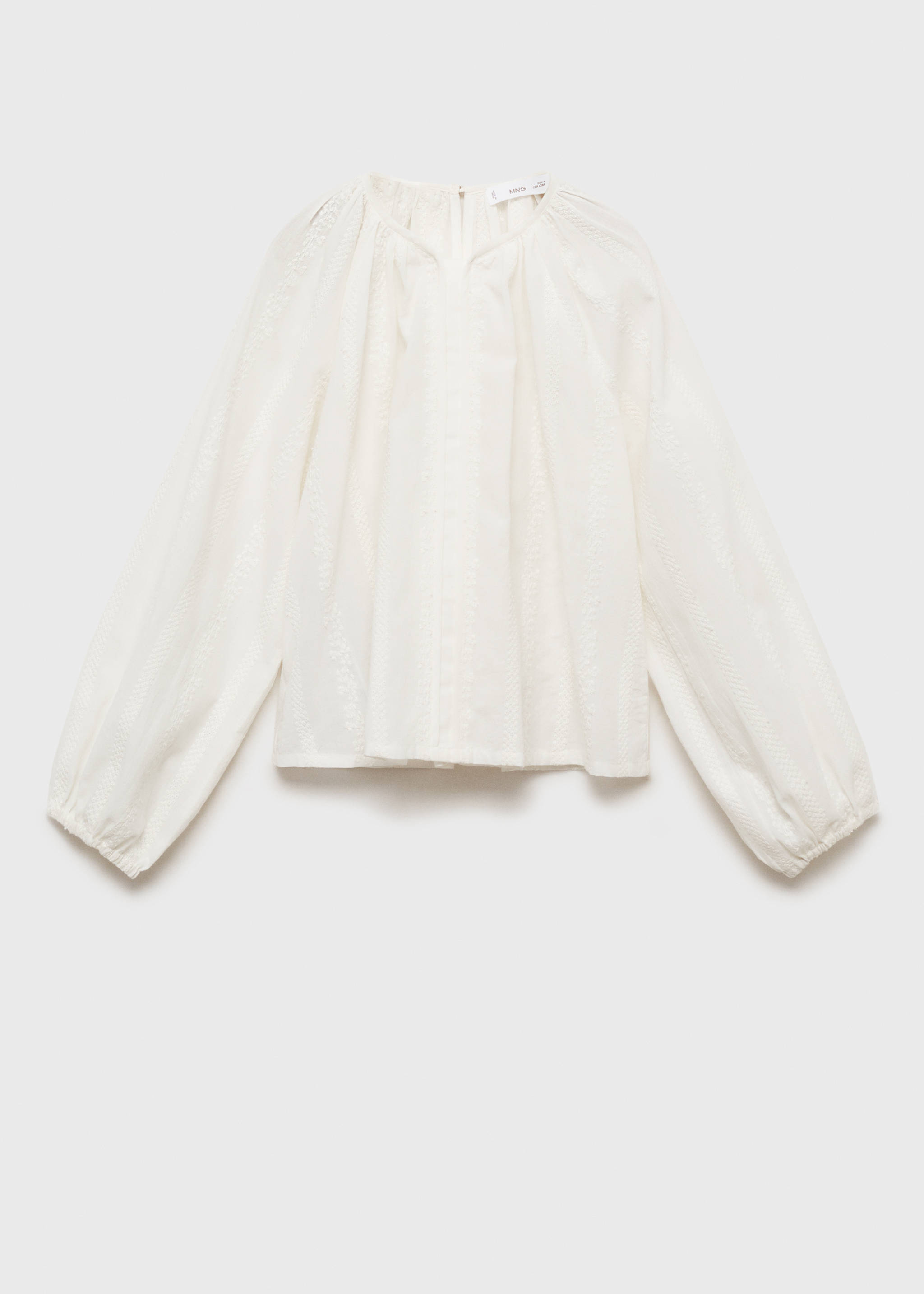 بلوزة قطنية بتفاصيل مطرزة - منتج دون نموذج