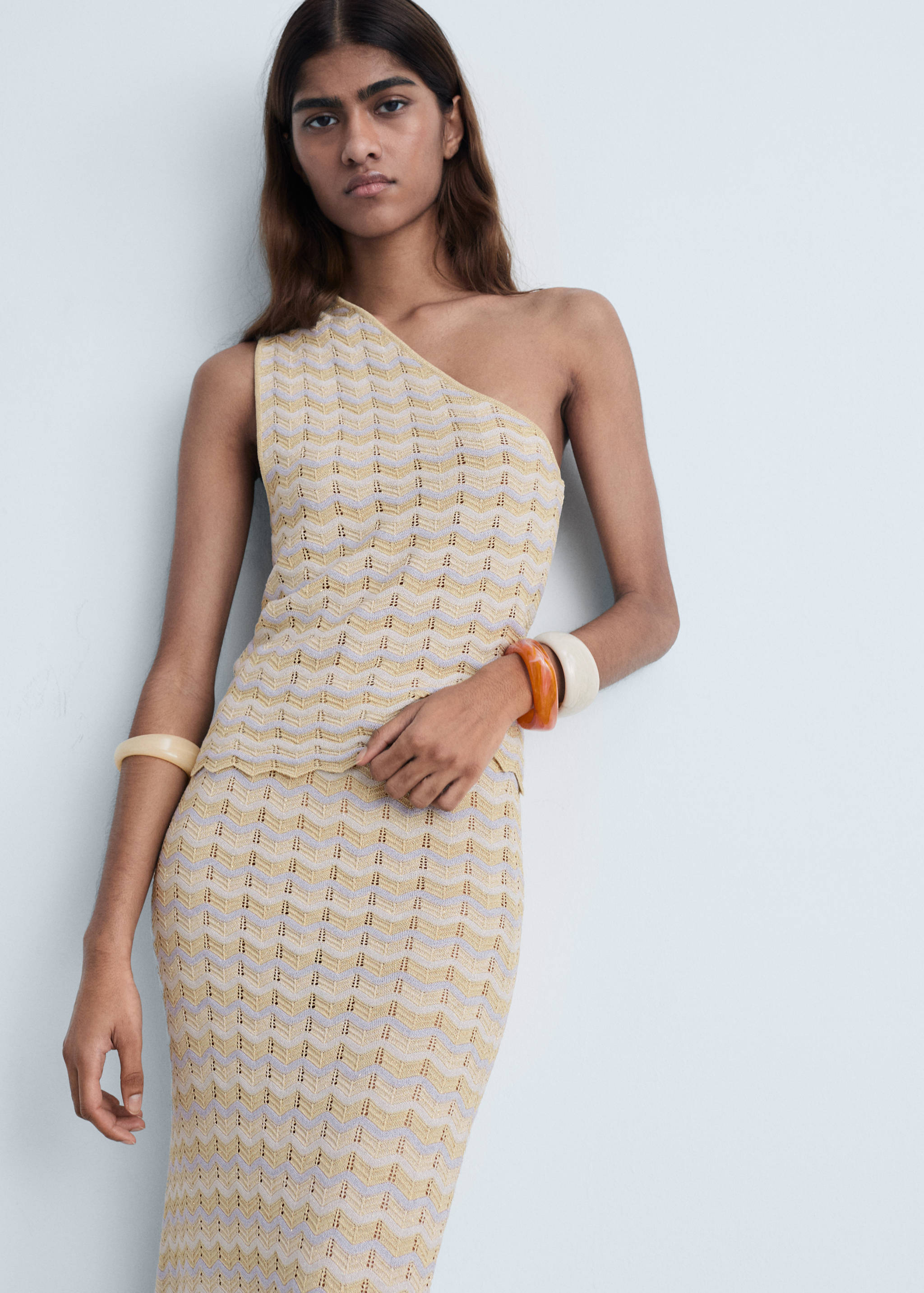 Asymmetrisches Lurex-Top - Mittlere Ansicht