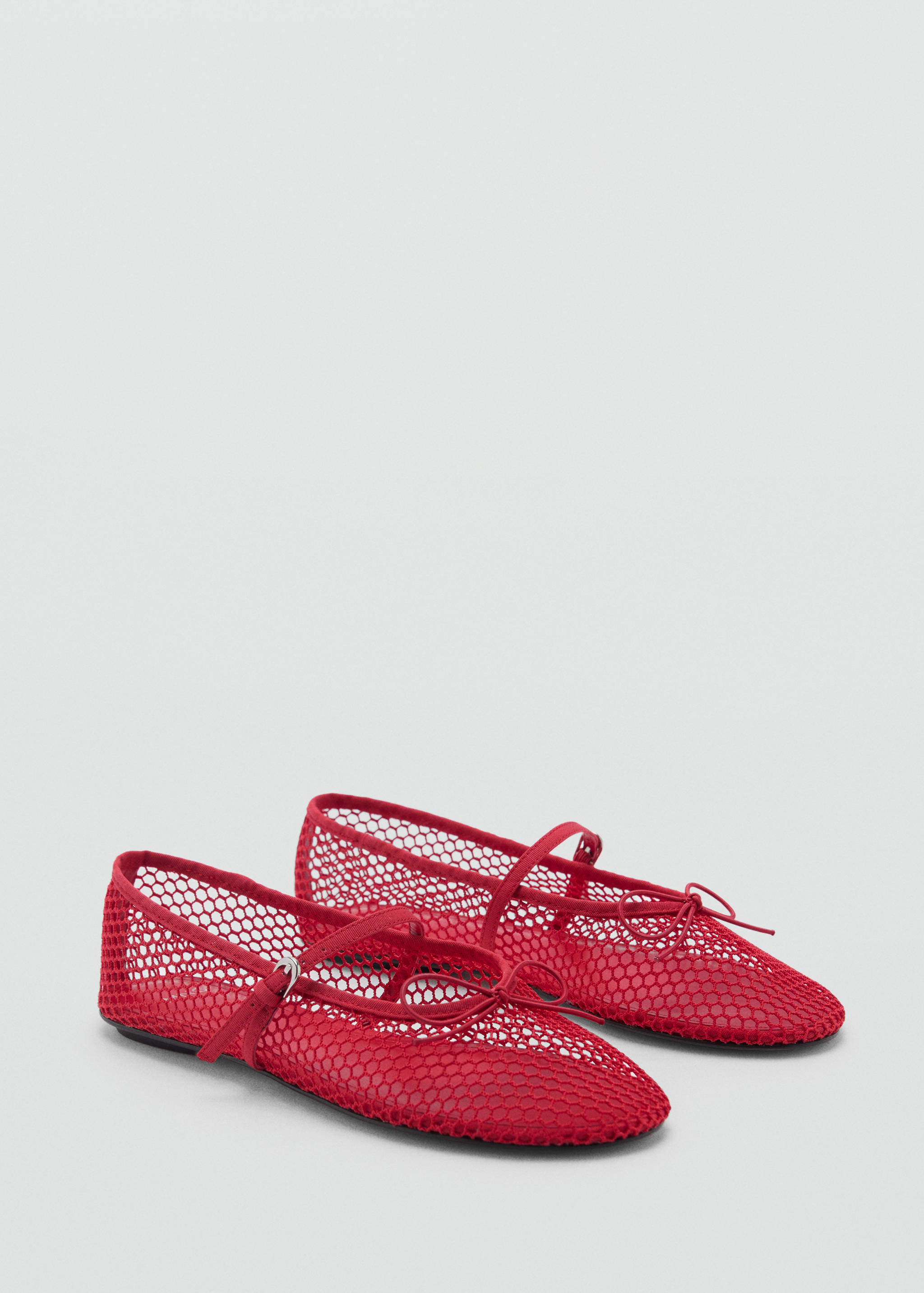Mesh ballerina flats with buckle strap - Medium plane