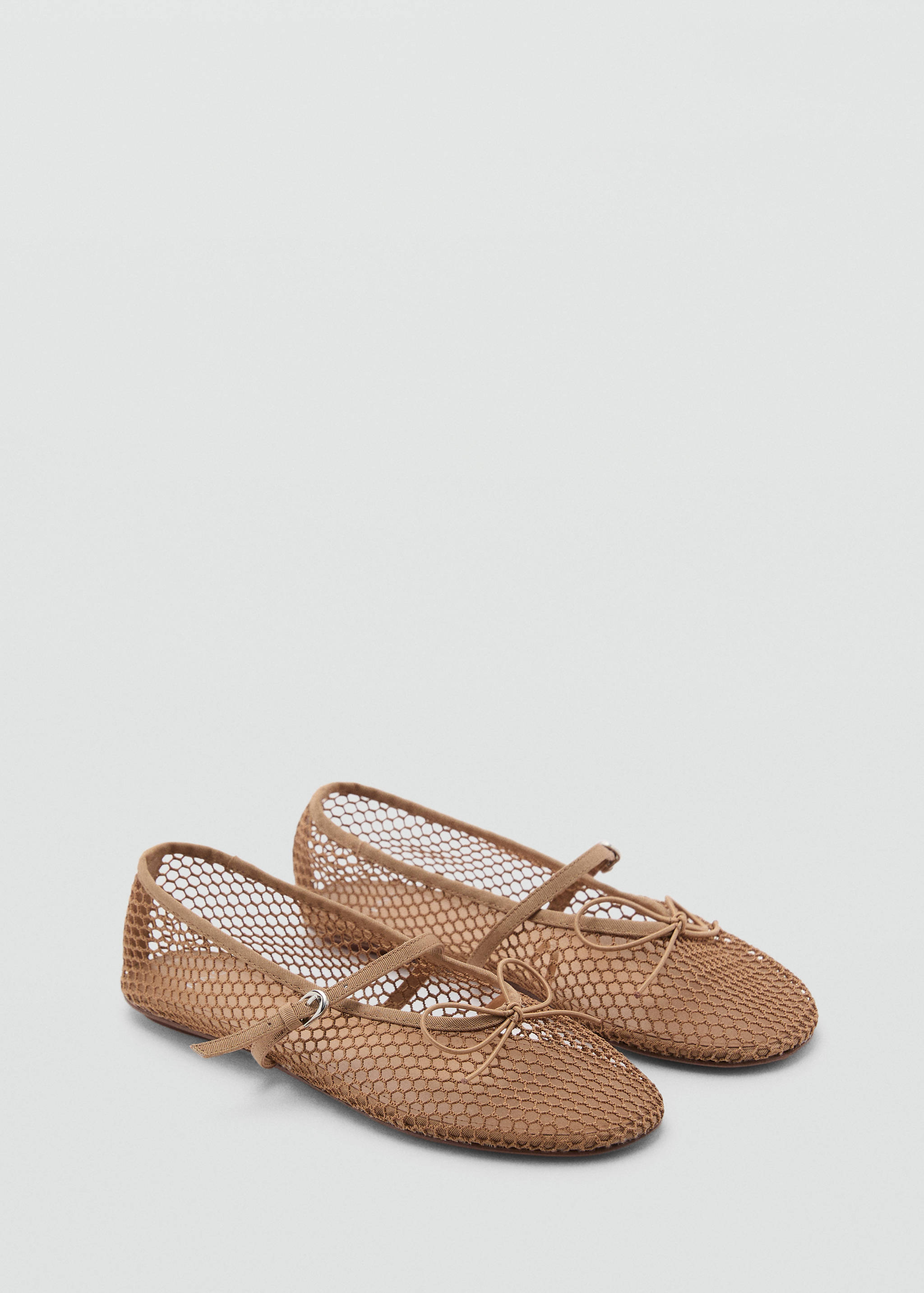 Mesh ballerina flats with buckle strap - Medium plane