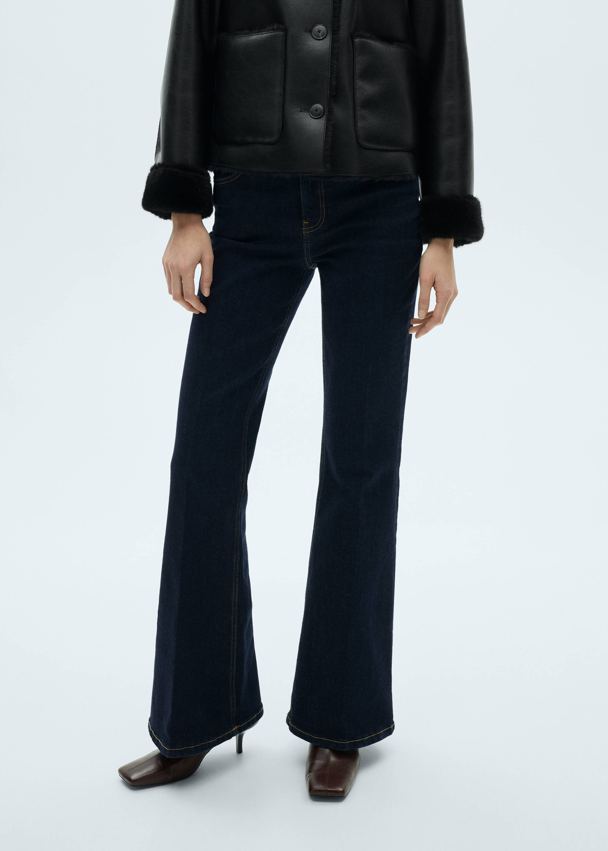 Flare jeans mid rise rinse wash - Medium plane