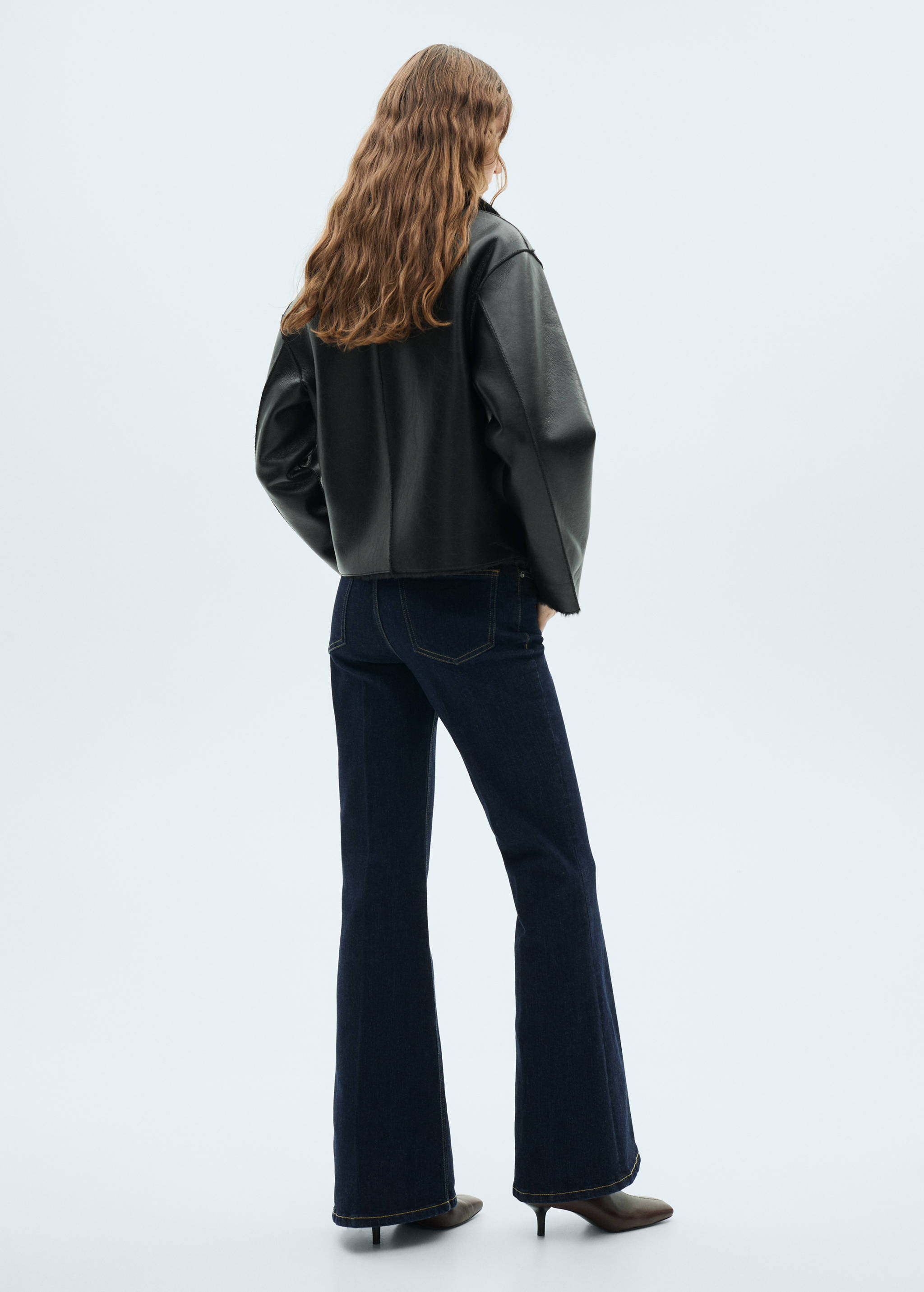 Flare jeans mid rise rinse wash - Reverse of the article