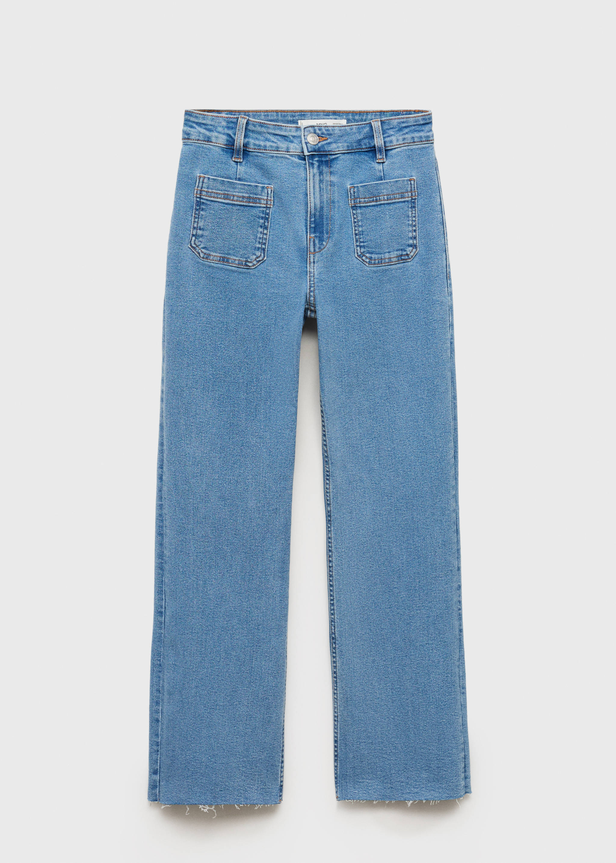Flared cropped jeans with pockets - Article without model