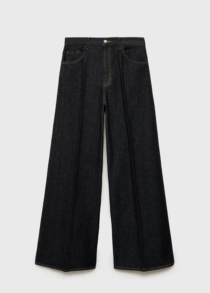 High-rise wide leg rinse-wash jeans — Open Blue