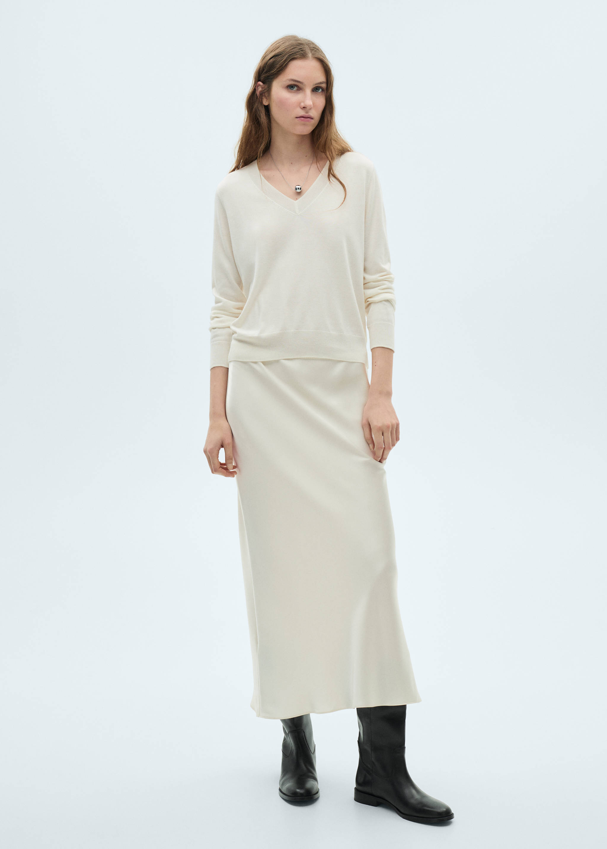 Stickad tröja i sidenblandning - Allmän bild