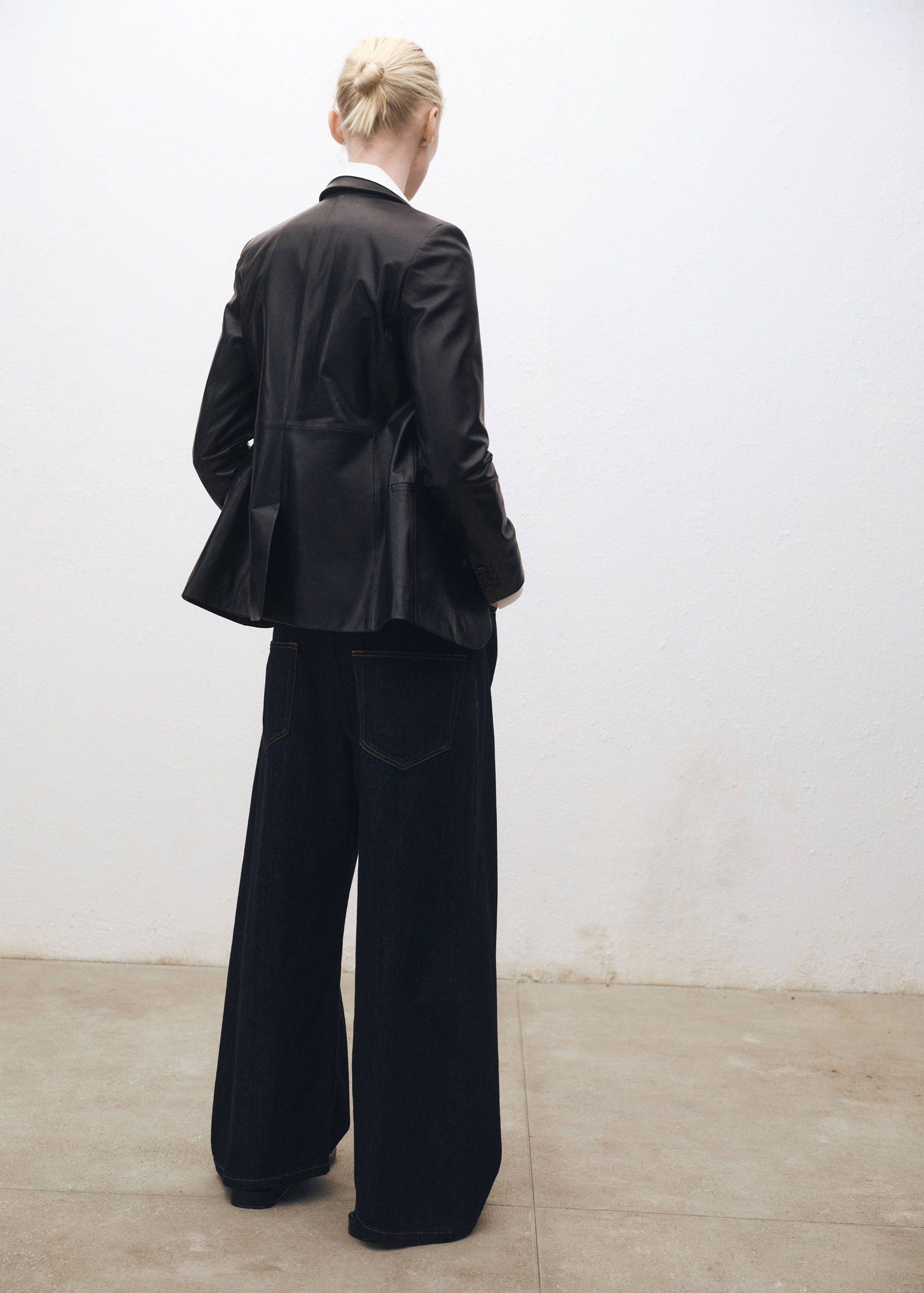 Calças de ganga wideleg rinse wash de cintura baixa - Verso do artigo