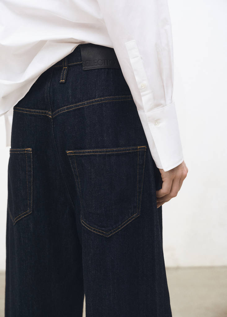 Low-rise wide leg rinse-wash jeans — Open Blue