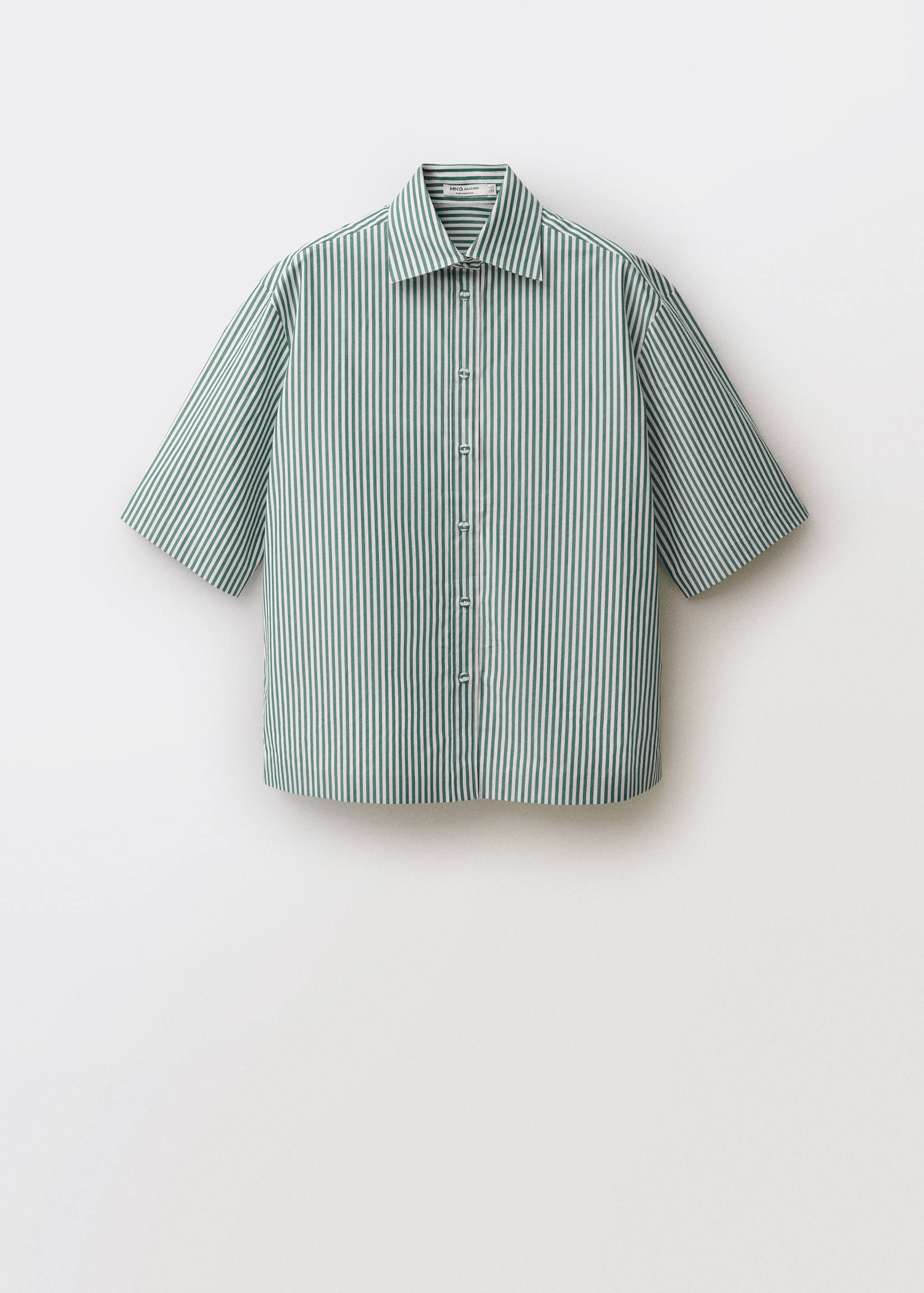 Short-sleeved striped cotton shirt - Article without model