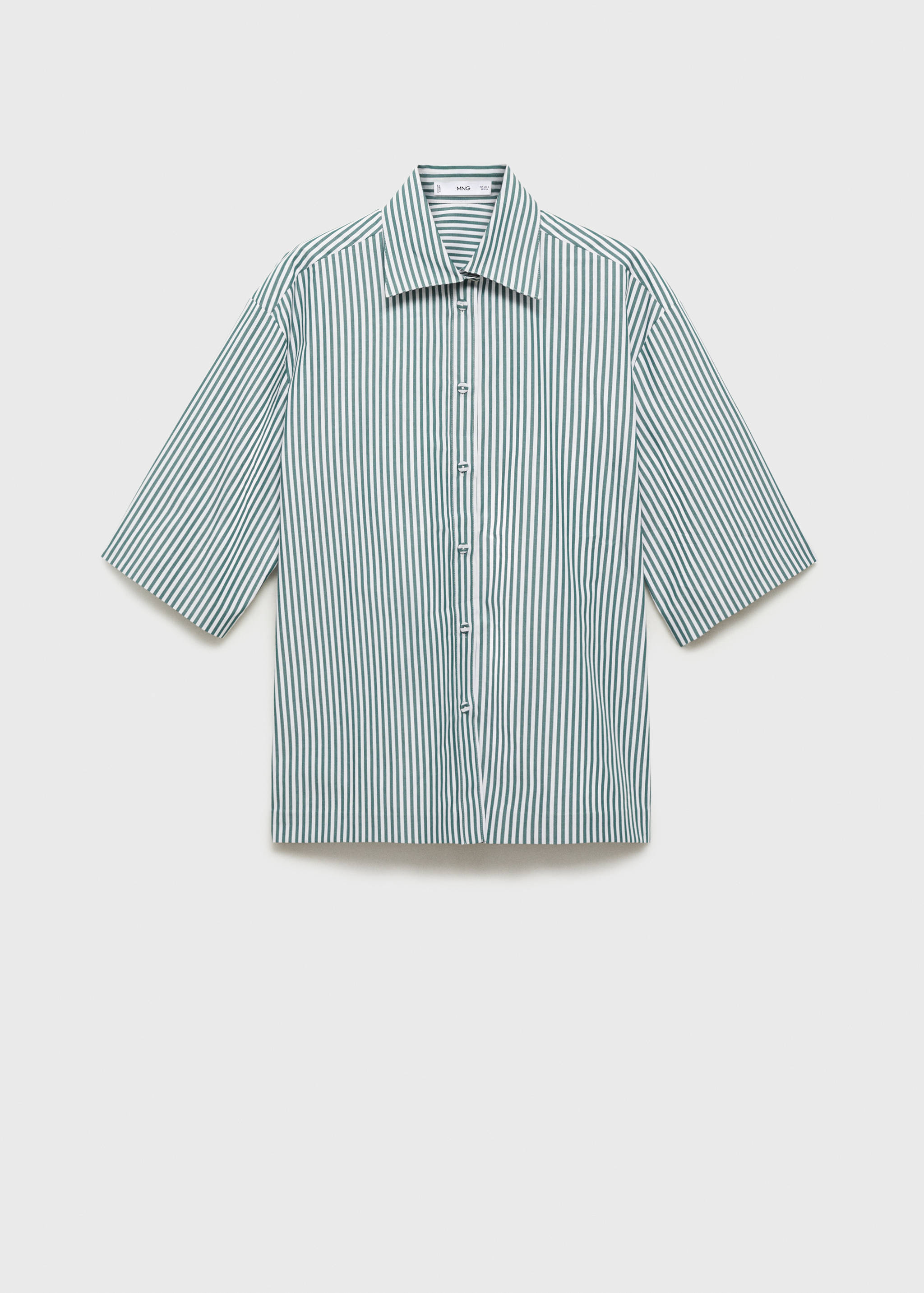 Short-sleeved striped cotton shirt - Article without model