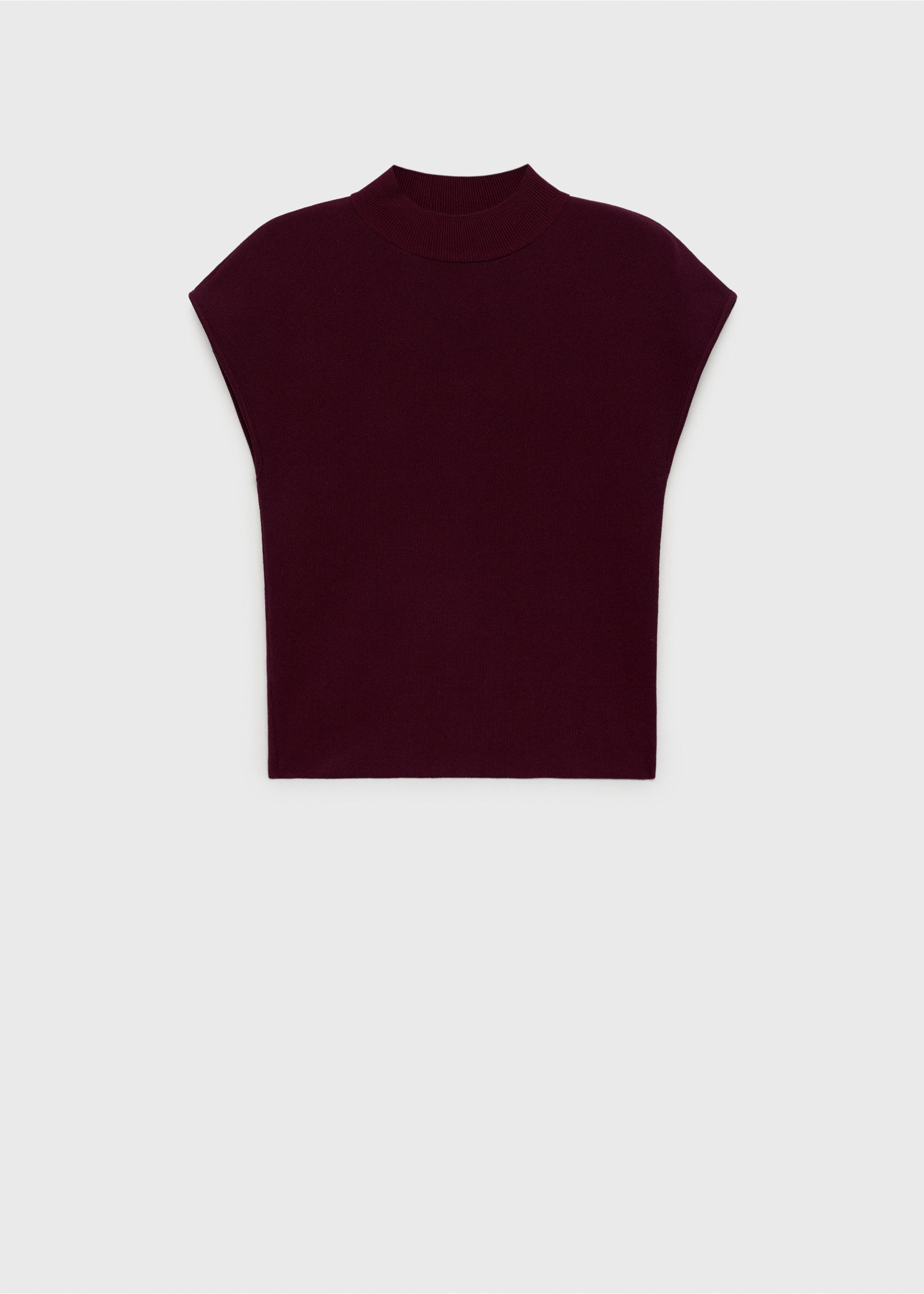 Pull-over maille fine manches courtes - Article sans modèle, Grenat. Ref: 87014091-00.