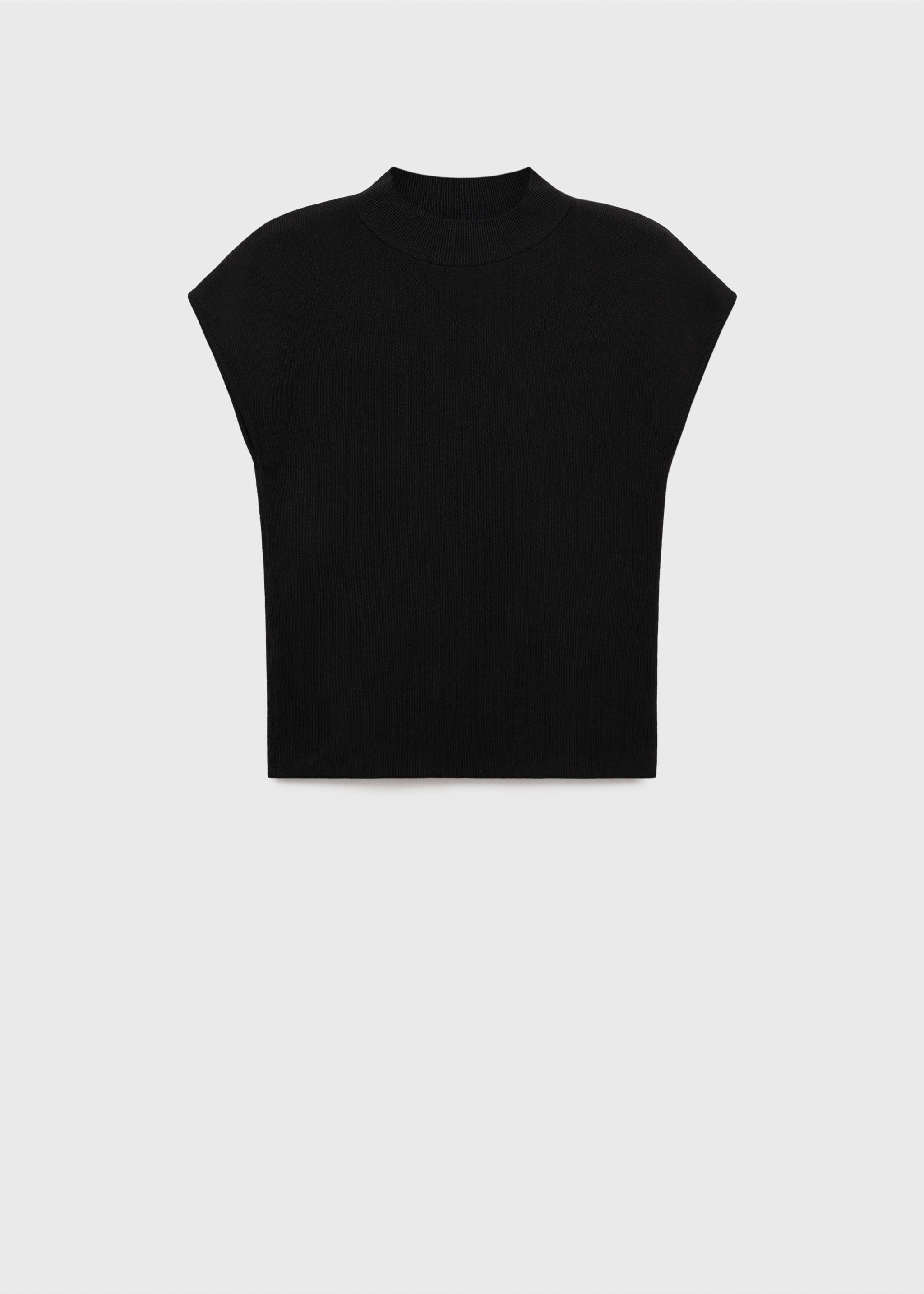 Pull-over maille fine manches courtes - Article sans modèle, Noir. Ref: 87014091-00.