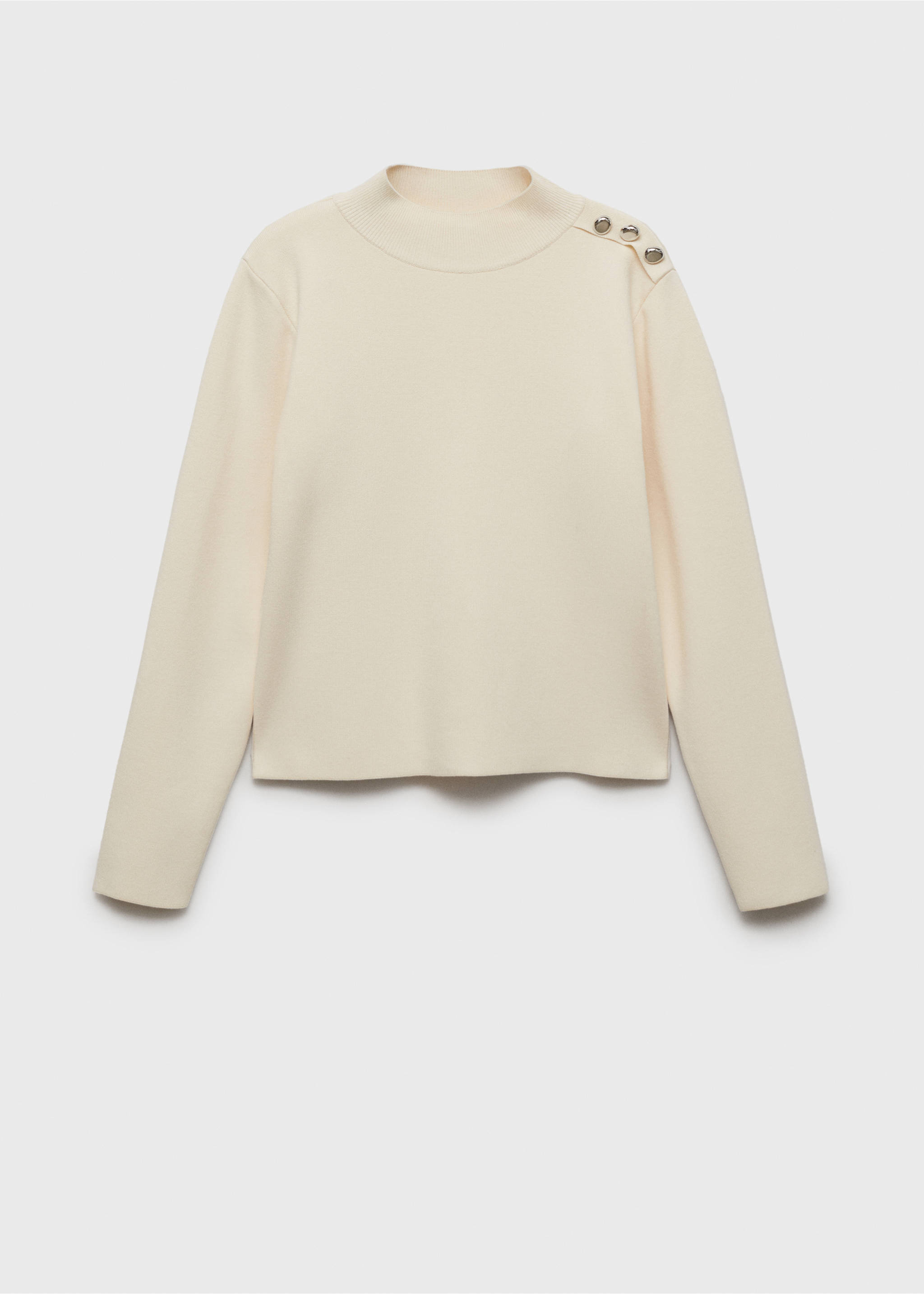 Buttons detail knit sweater - Article without model, Ecru. Ref: 87014092-00.