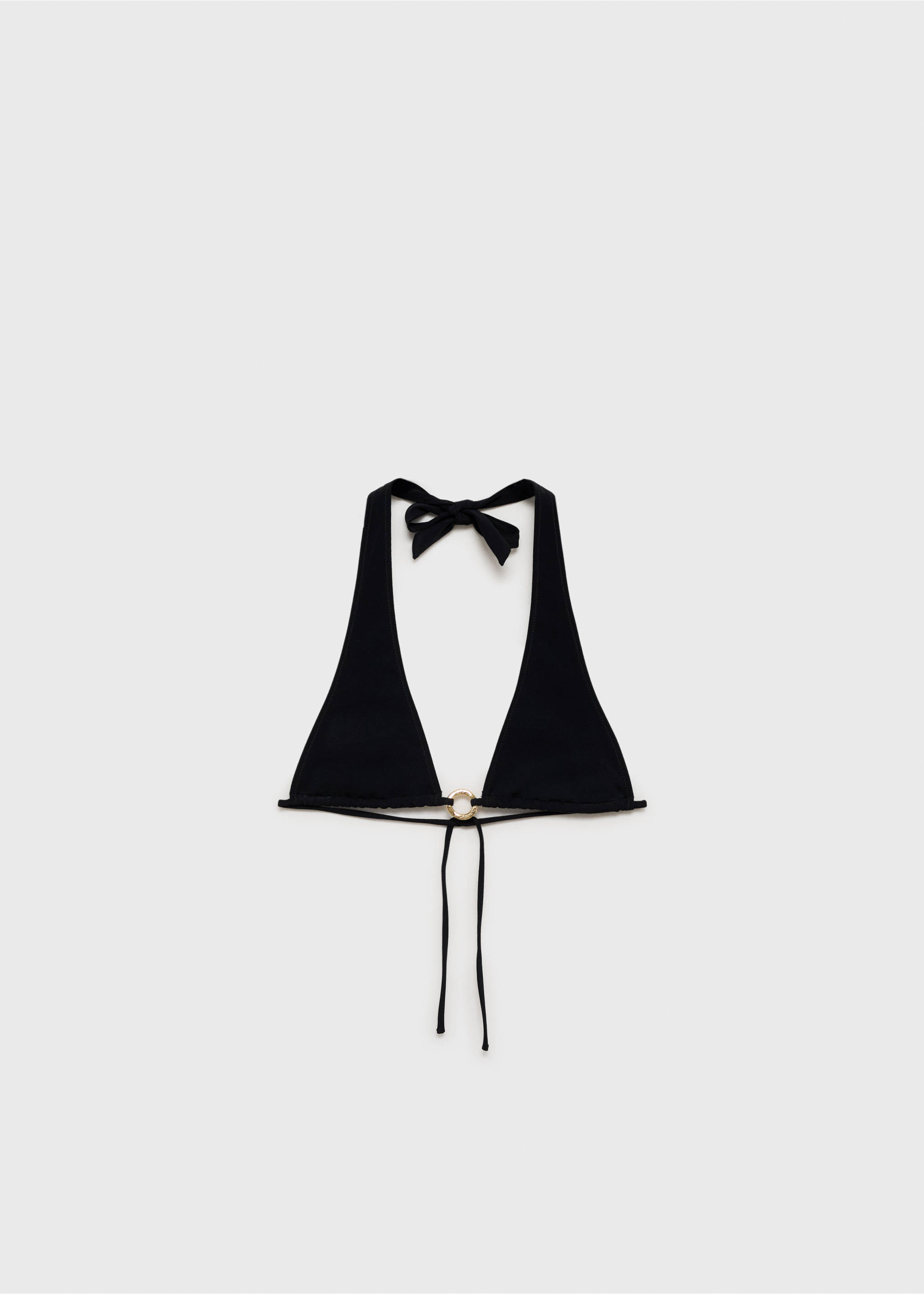 Bikini top with decorative ring - Article without model, Black. Ref: 87014394-00.
