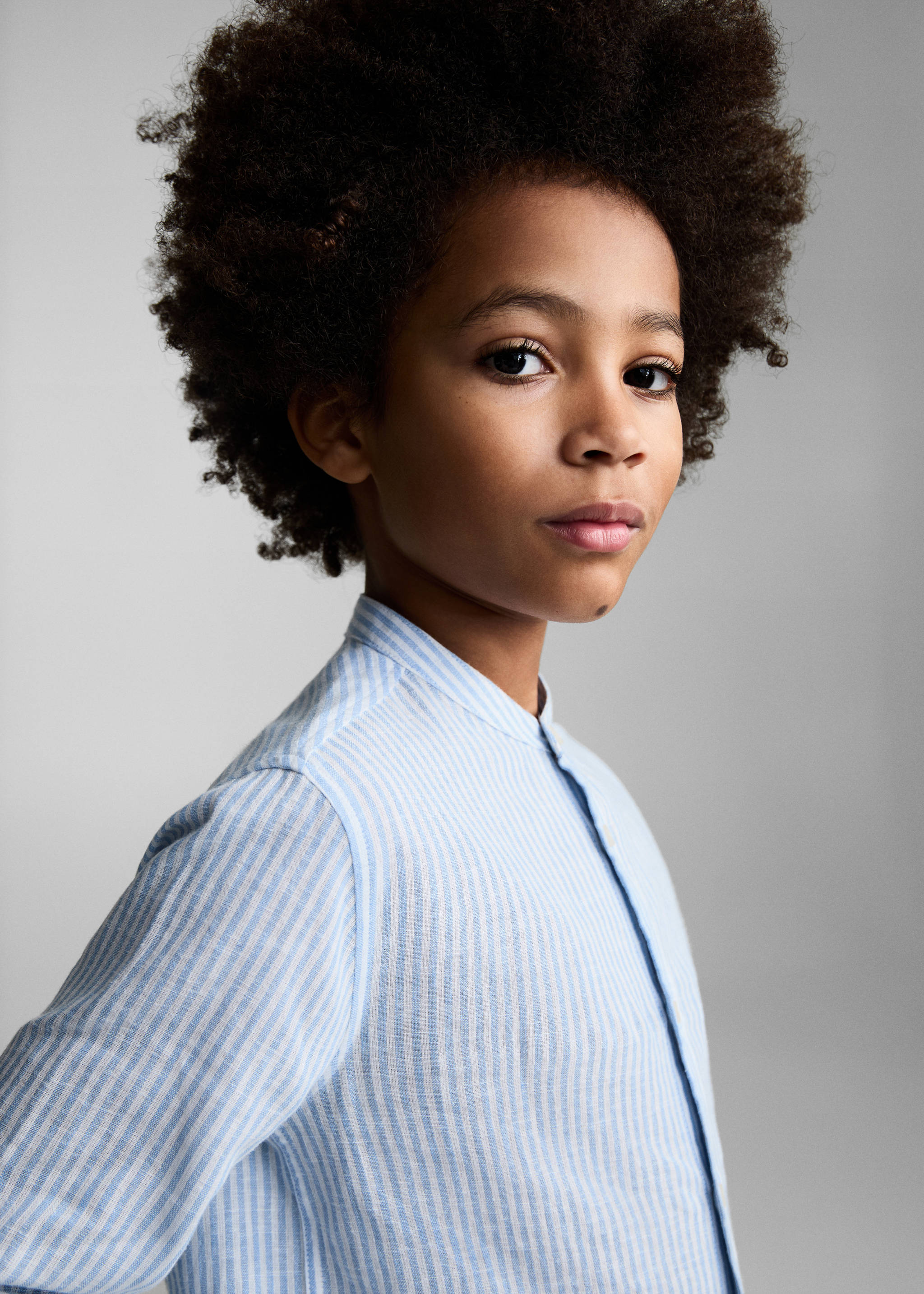 Striped cotton linen shirt - Details of the article 1