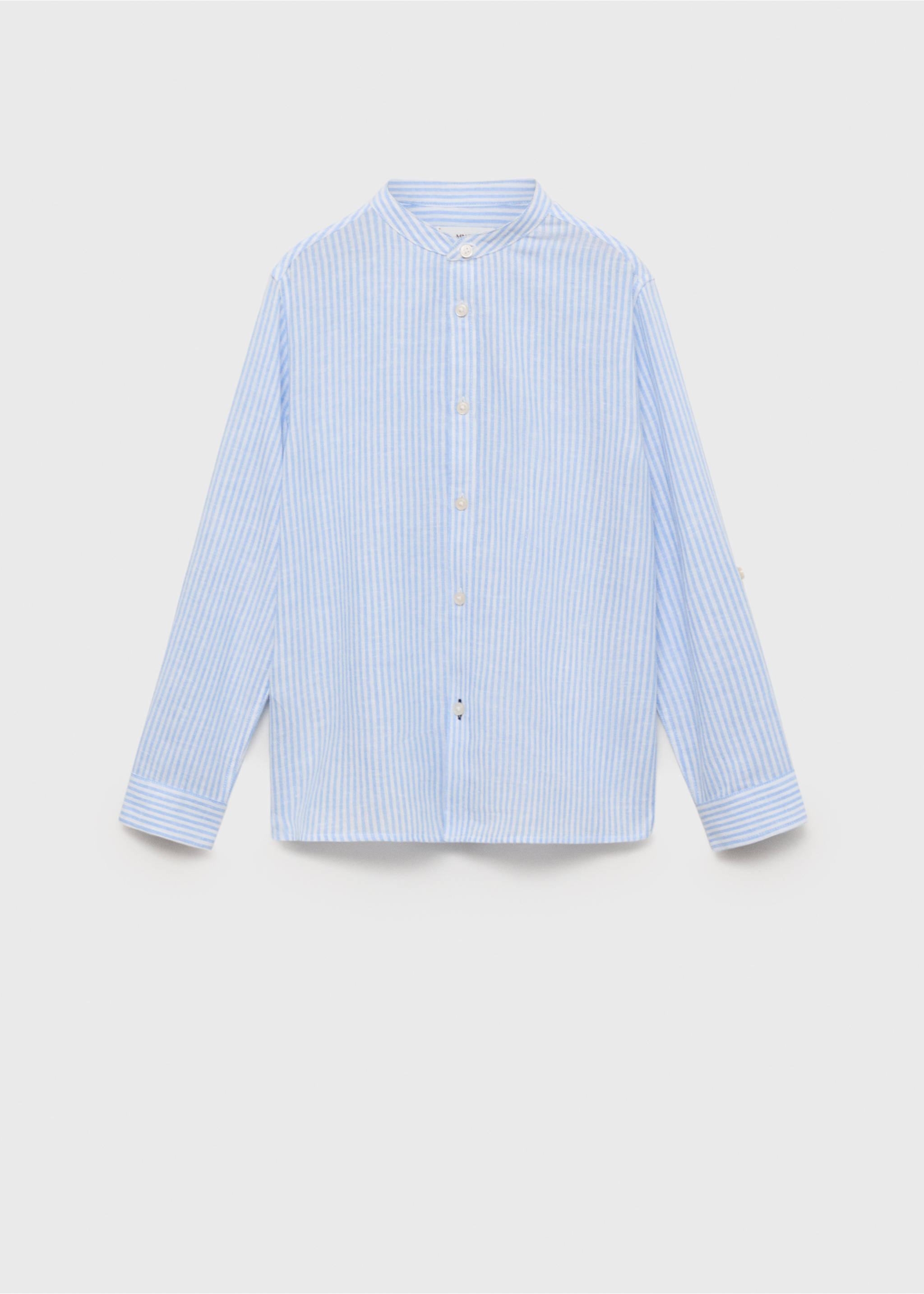 Camisa algodón lino rayas - Artículo sin modelo, Azul. Ref: 87014404-00.