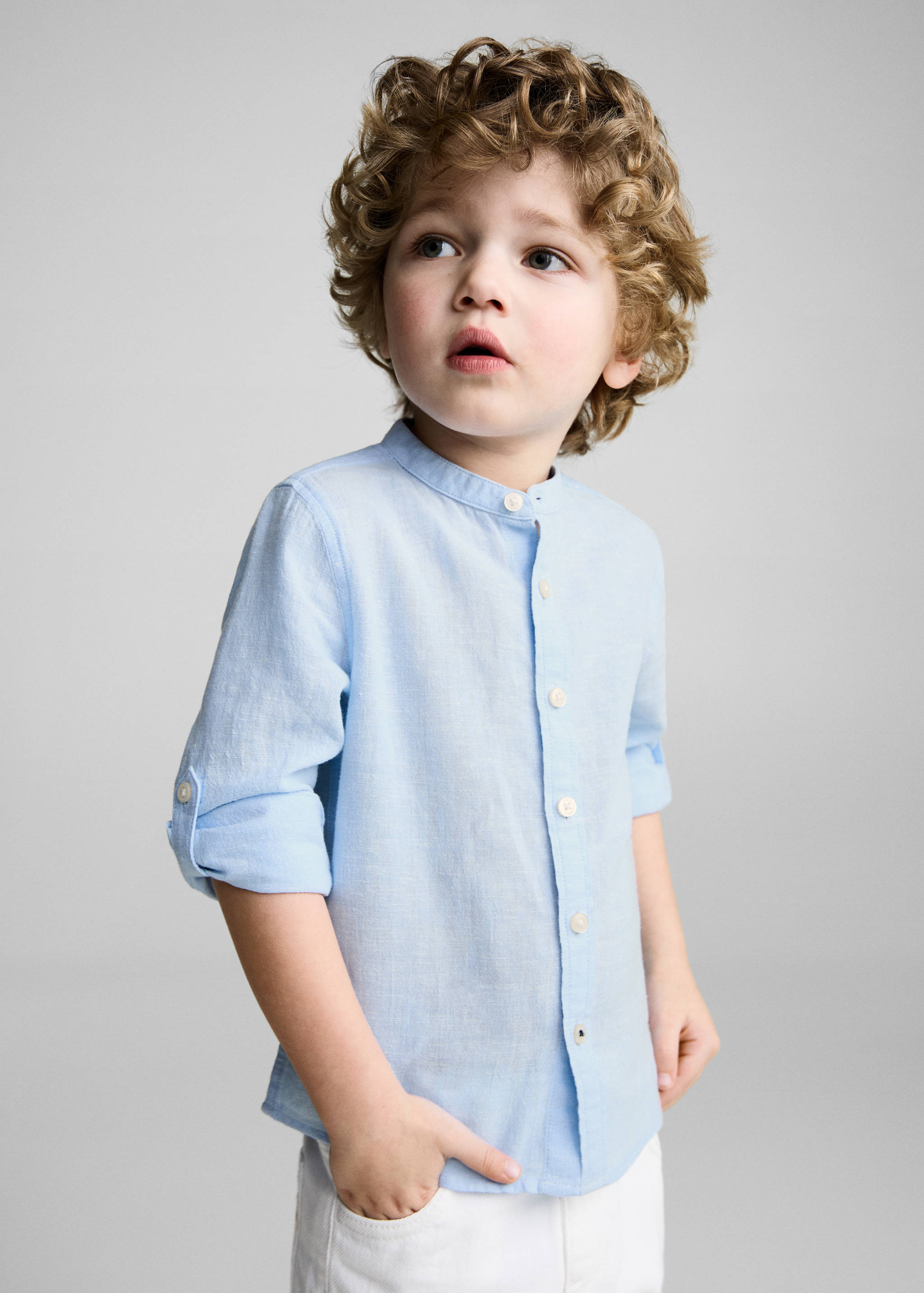 Mao collar linen shirt - Medium plane