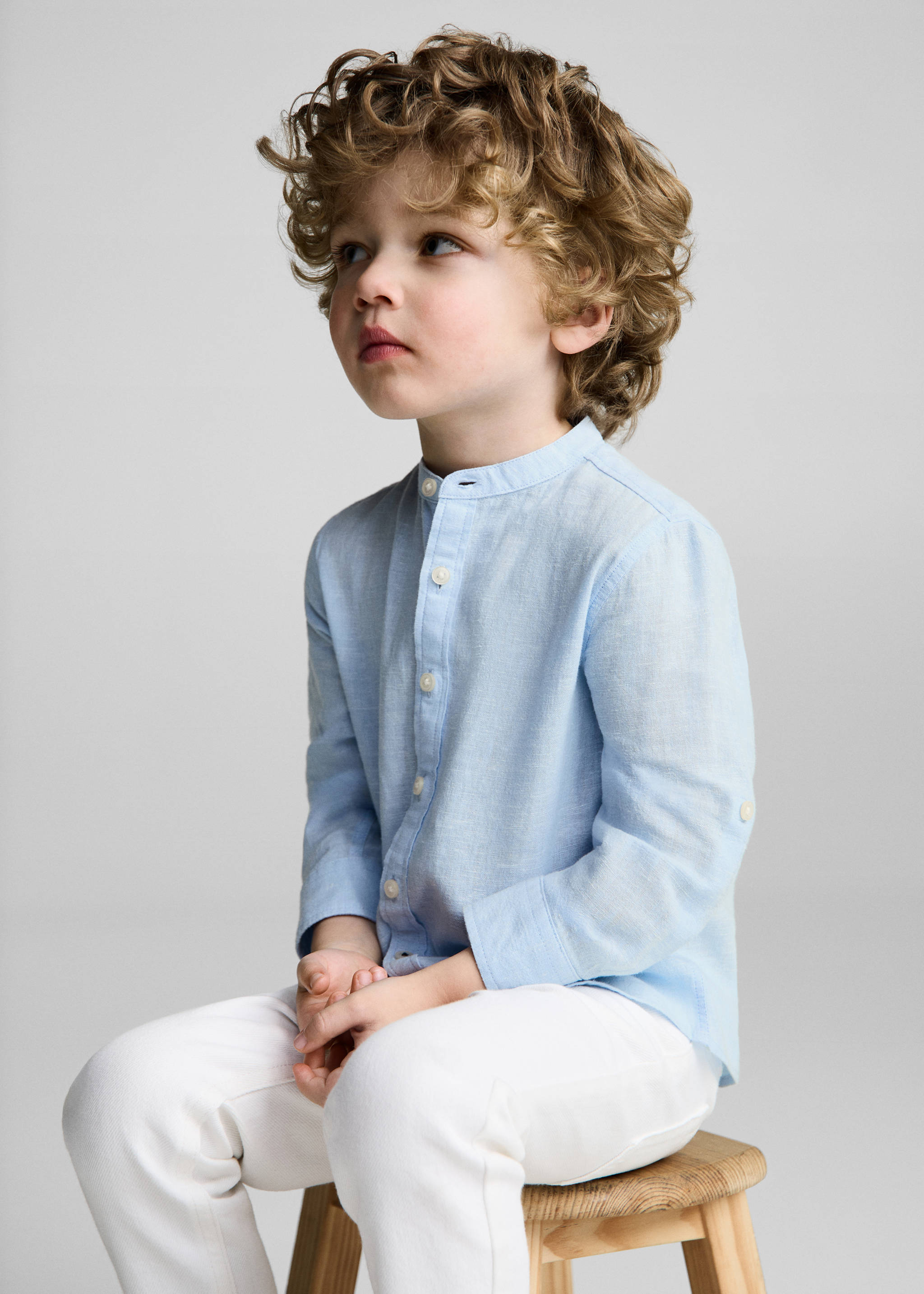 Mao collar linen shirt - Details of the article 2