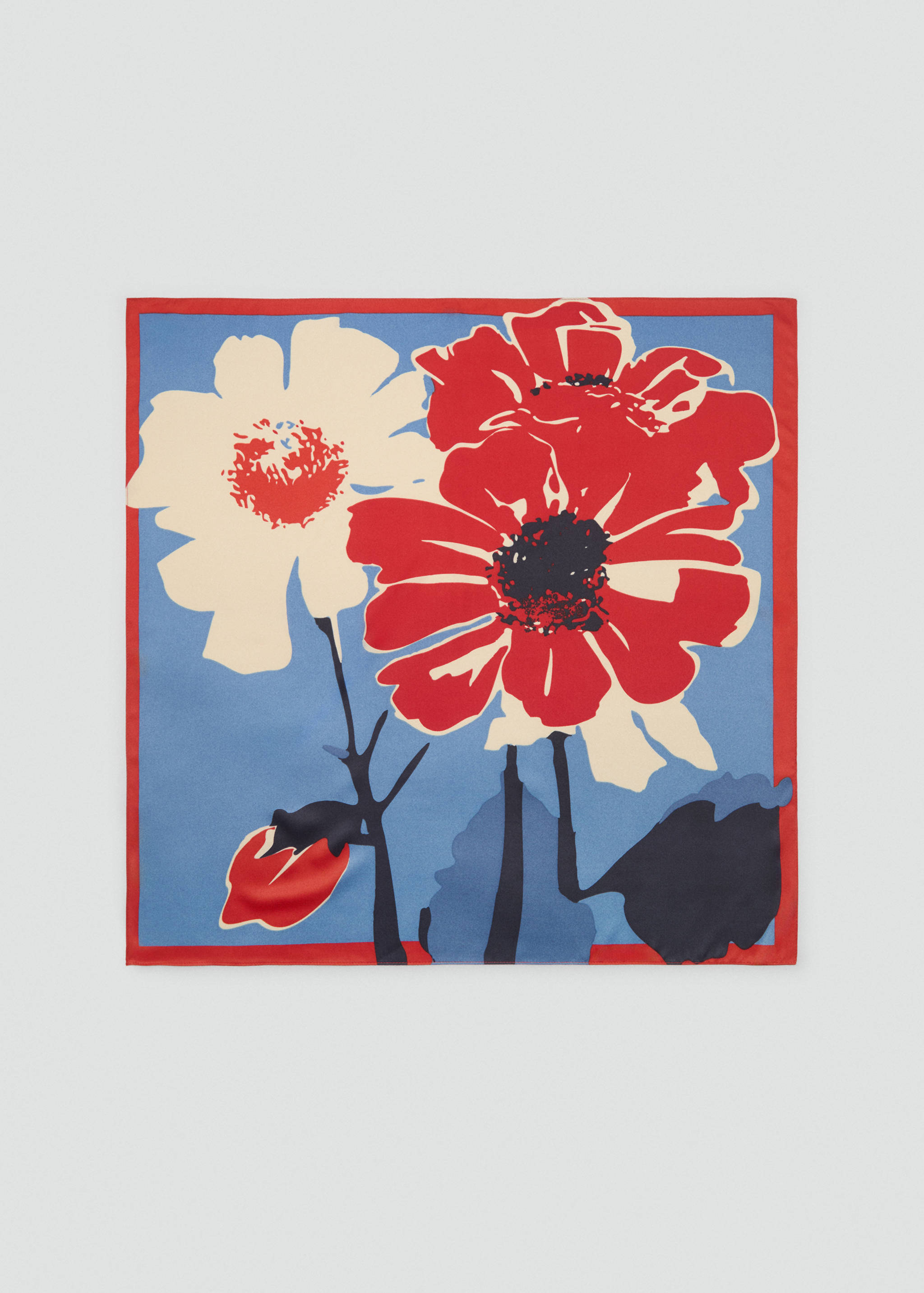 Floral satin scarf - Article without model