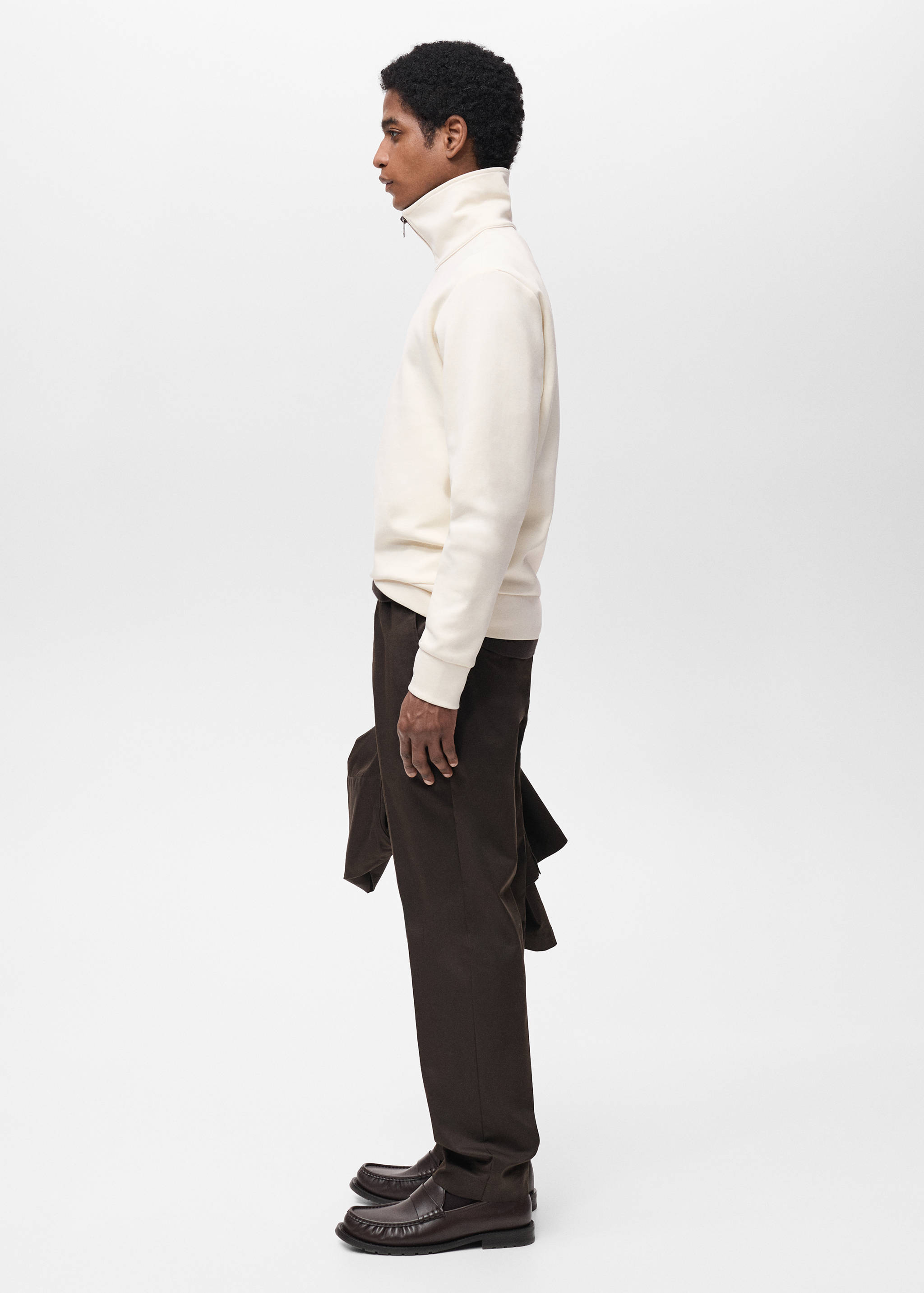 Regular-fit cotton sweatshirt with zip - Details of the article 2