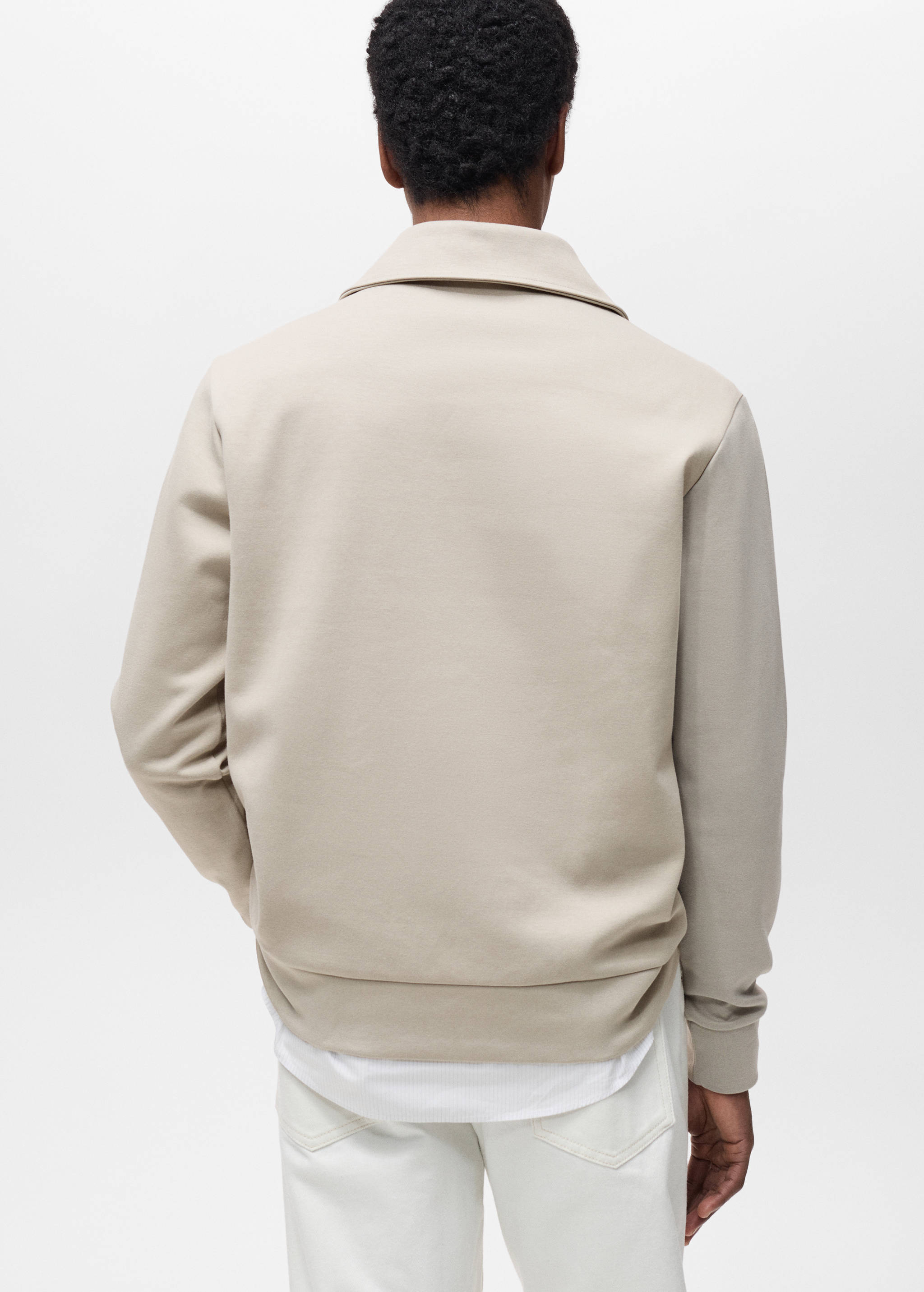 Regular-fit cotton sweatshirt with zip - Reverse of the article