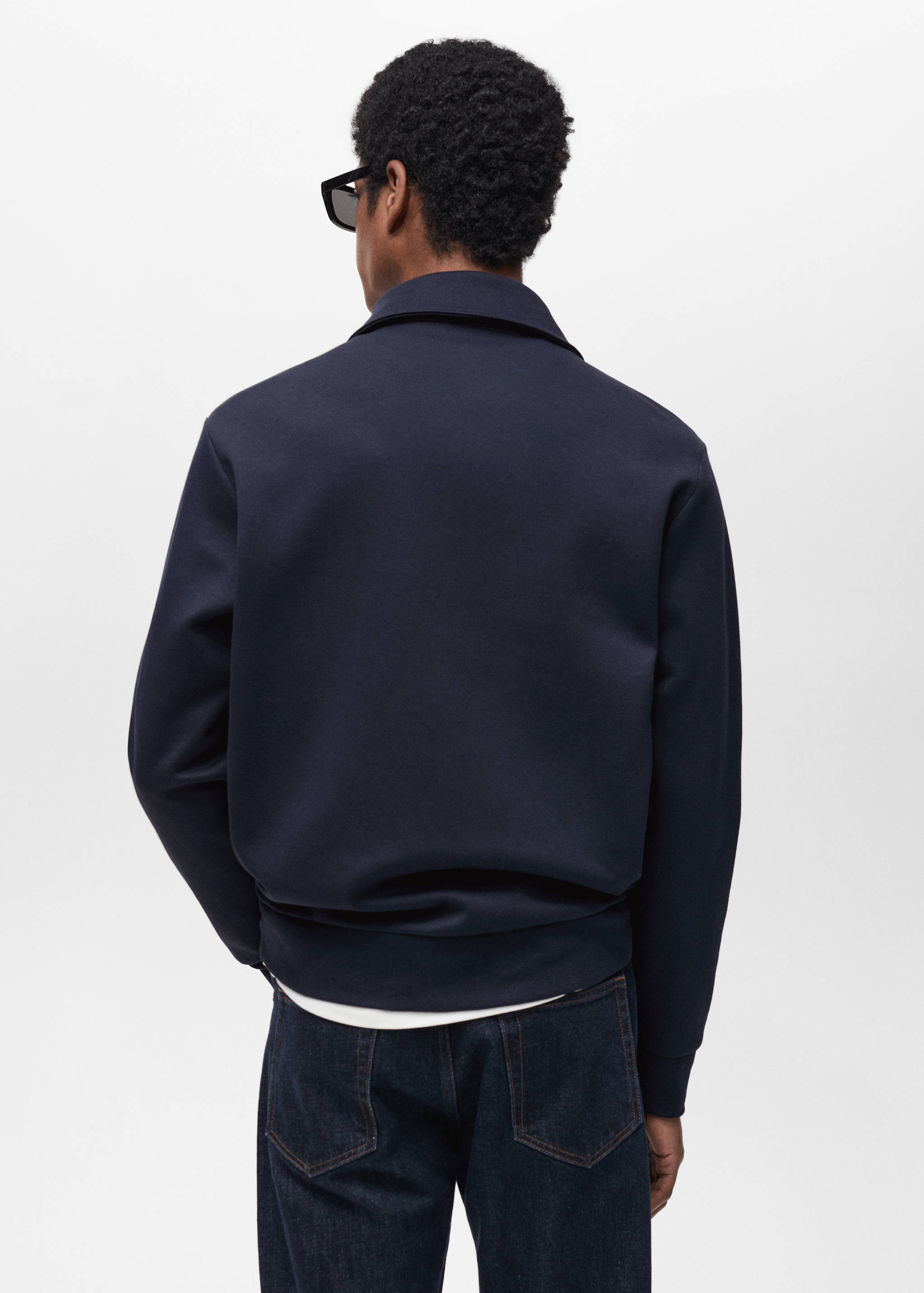 Regular-fit cotton sweatshirt with zip - Reverse of the article
