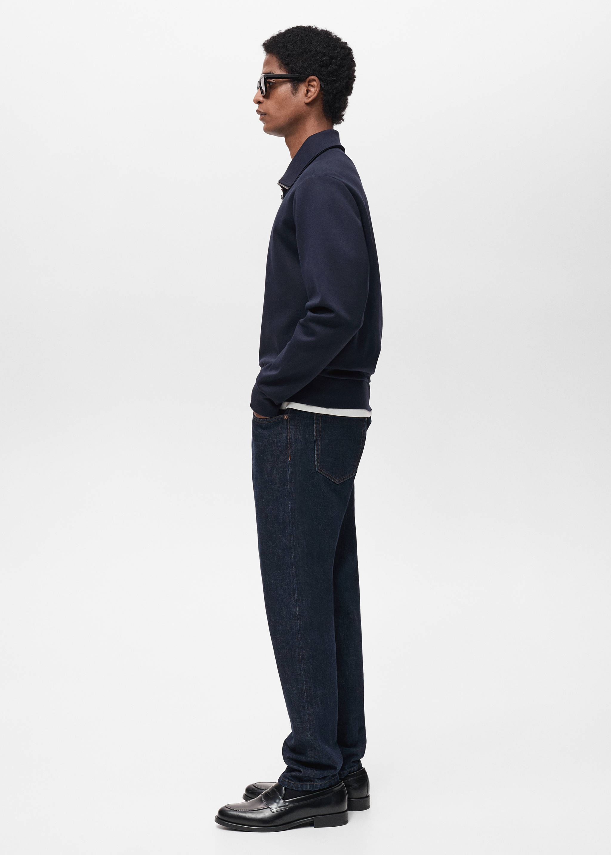 Regular-fit cotton sweatshirt with zip - Details of the article 2