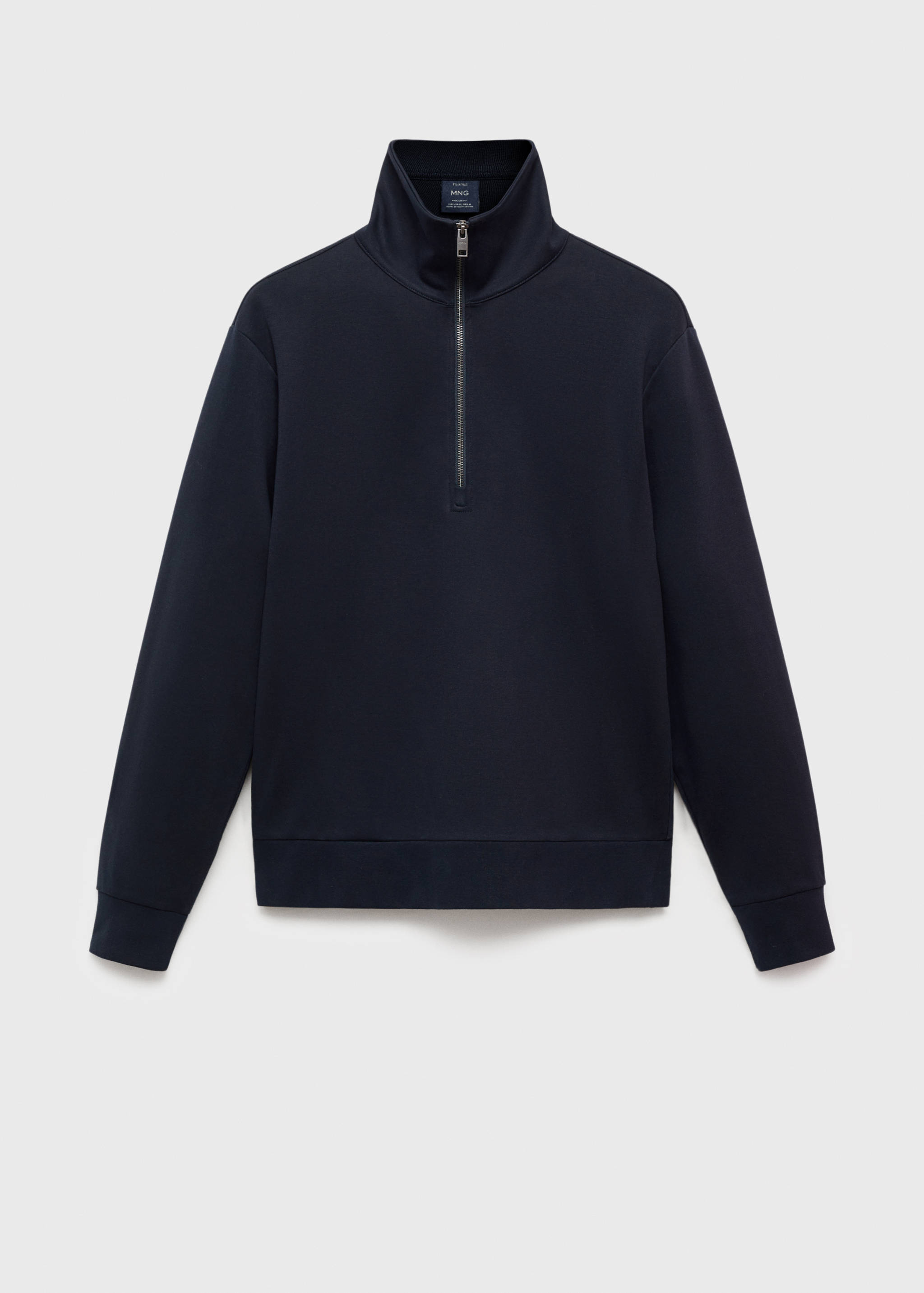 Regular-fit cotton sweatshirt with zip - Article without model
