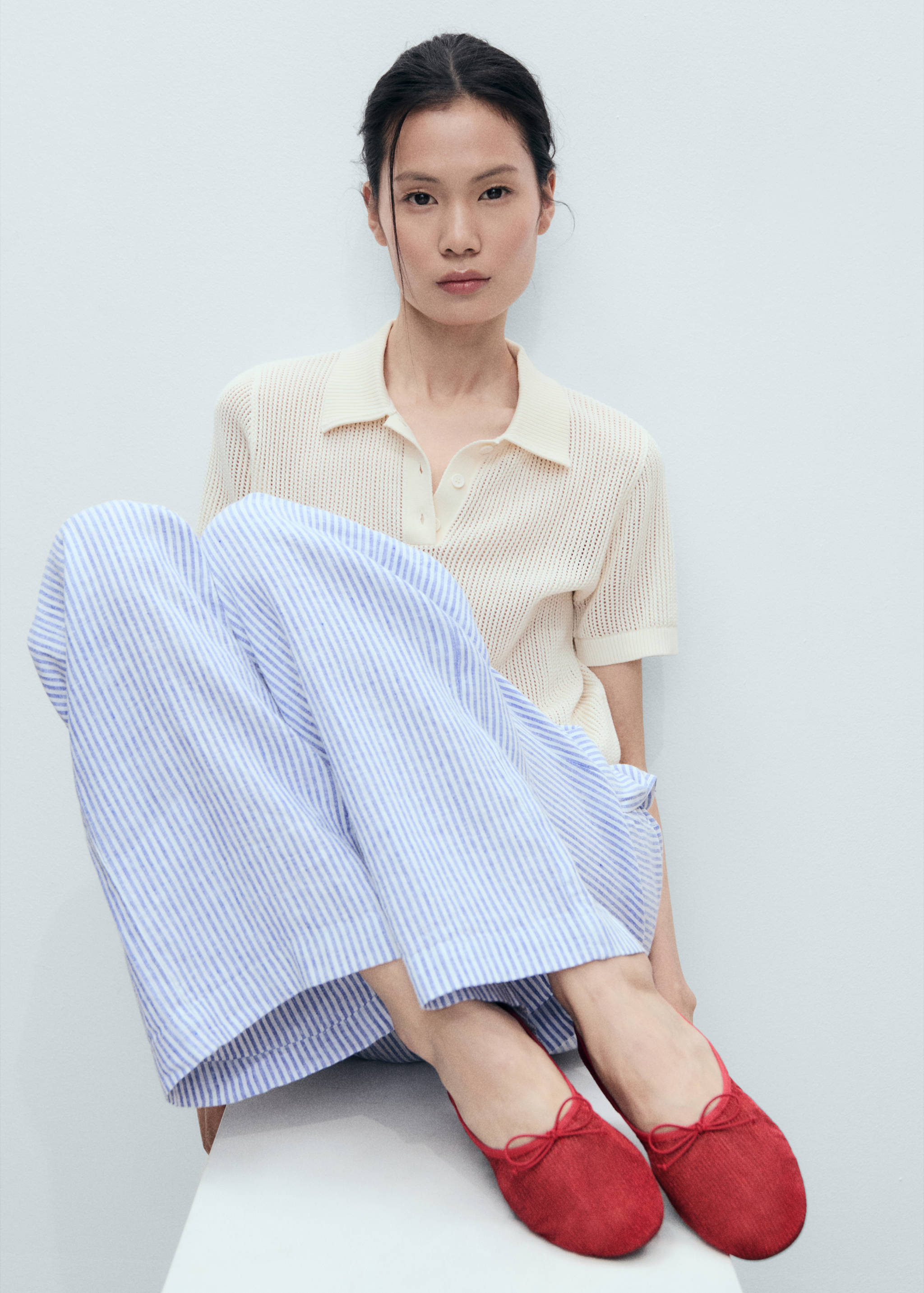 Mesh ballerina flats with bow - Details of the article 9