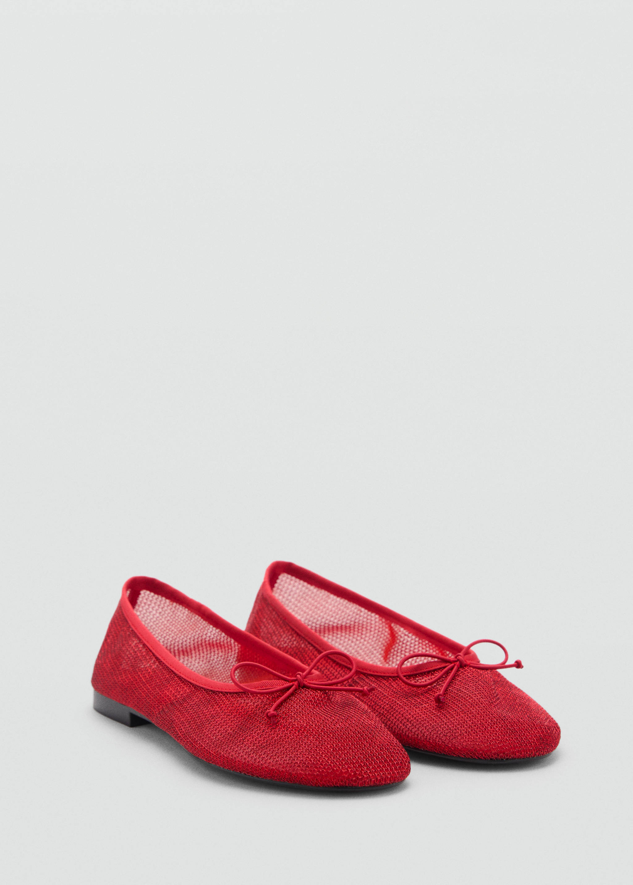 Mesh ballerina flats with bow - Medium plane