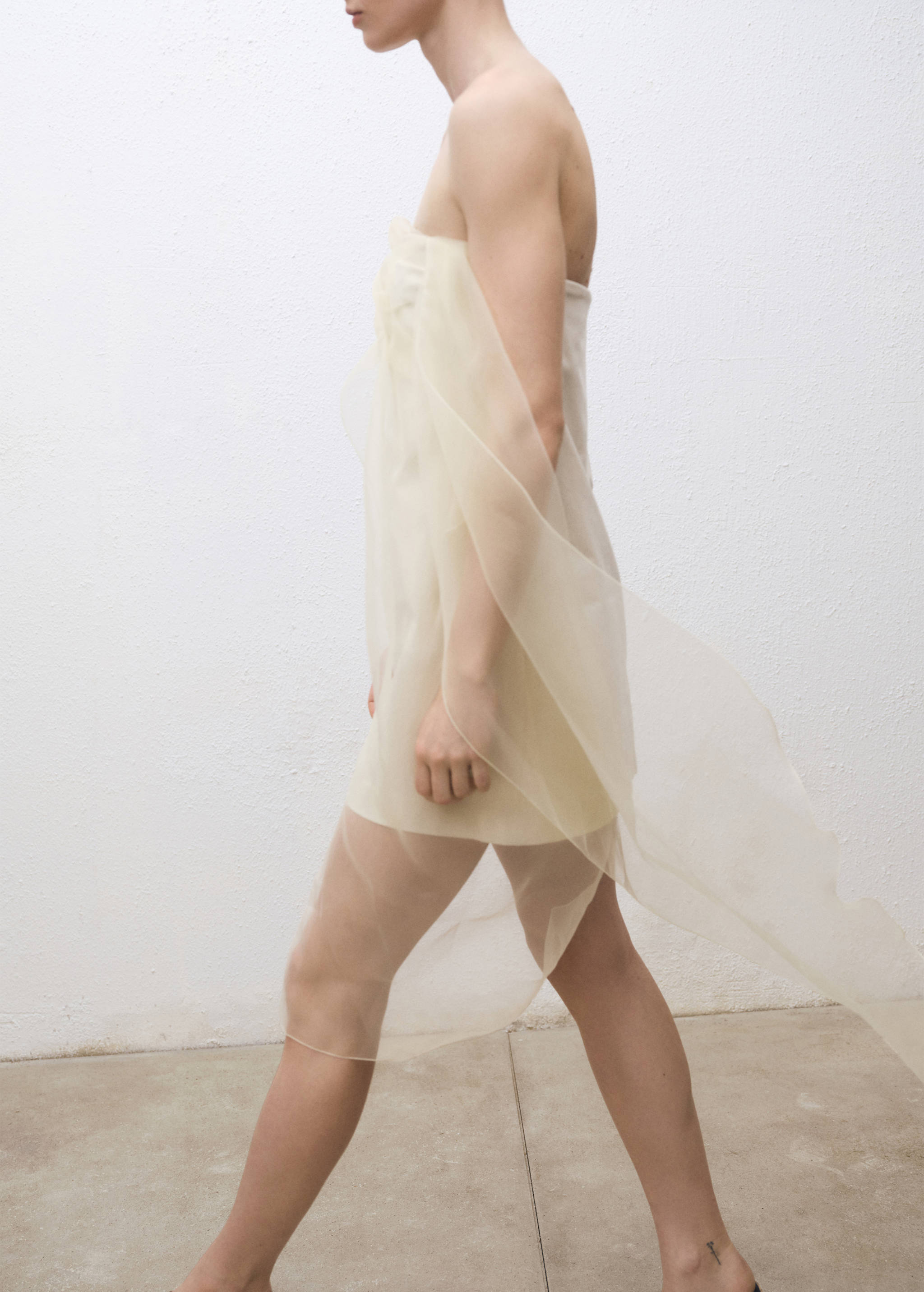 Short chiffon combined dress - General plane