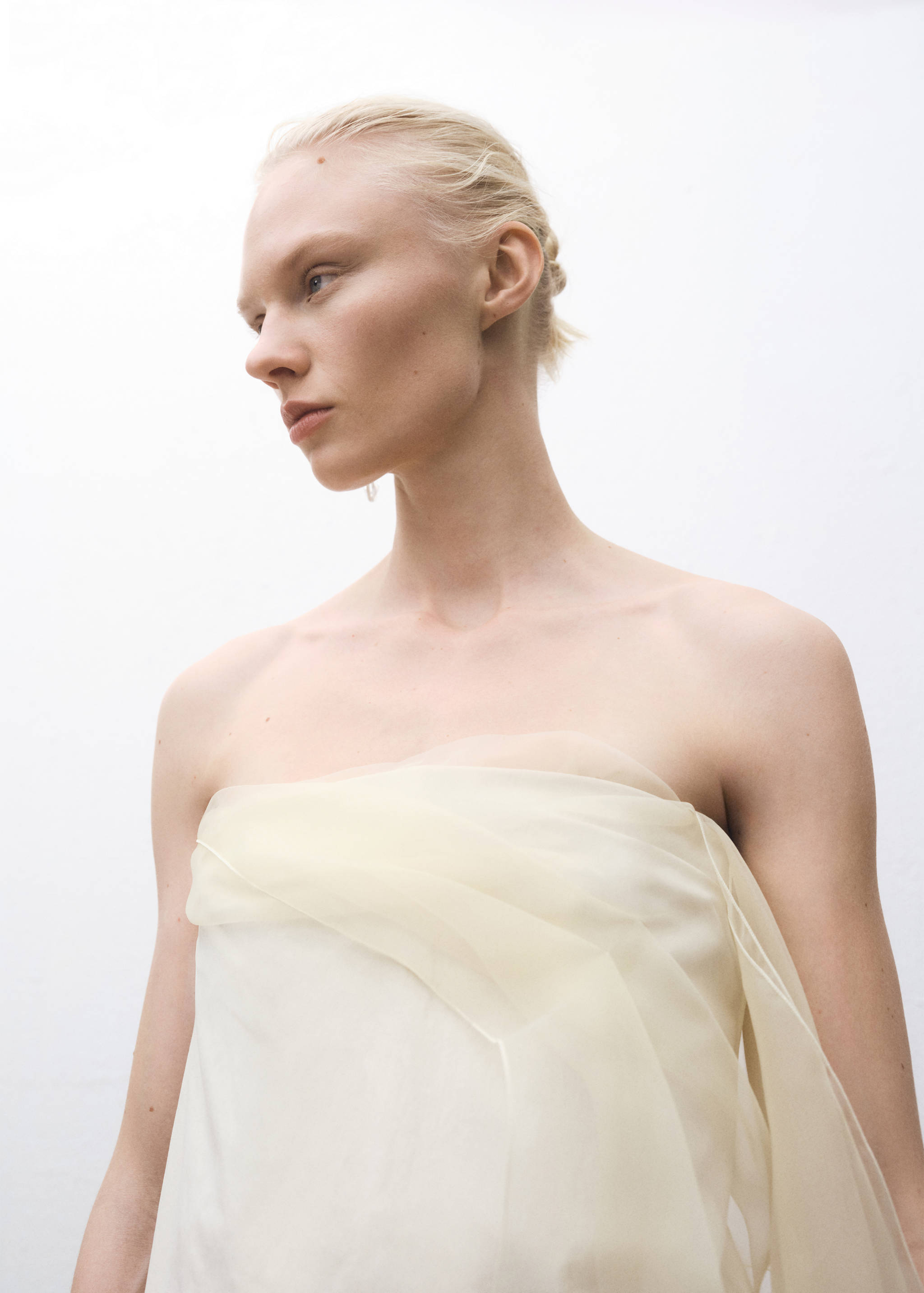 Short chiffon combined dress - Medium plane