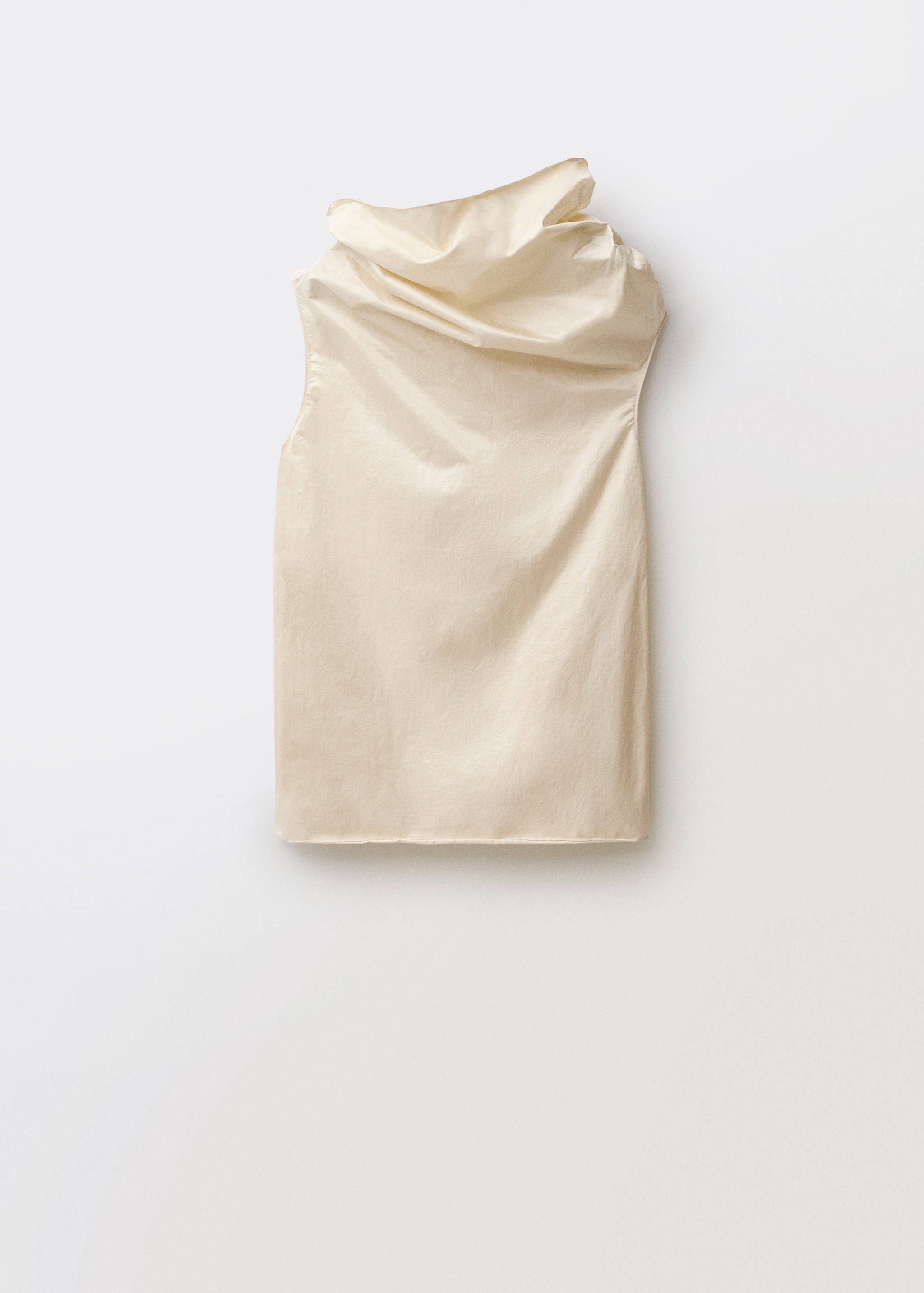 Cotton dress with draped collar - Article without model