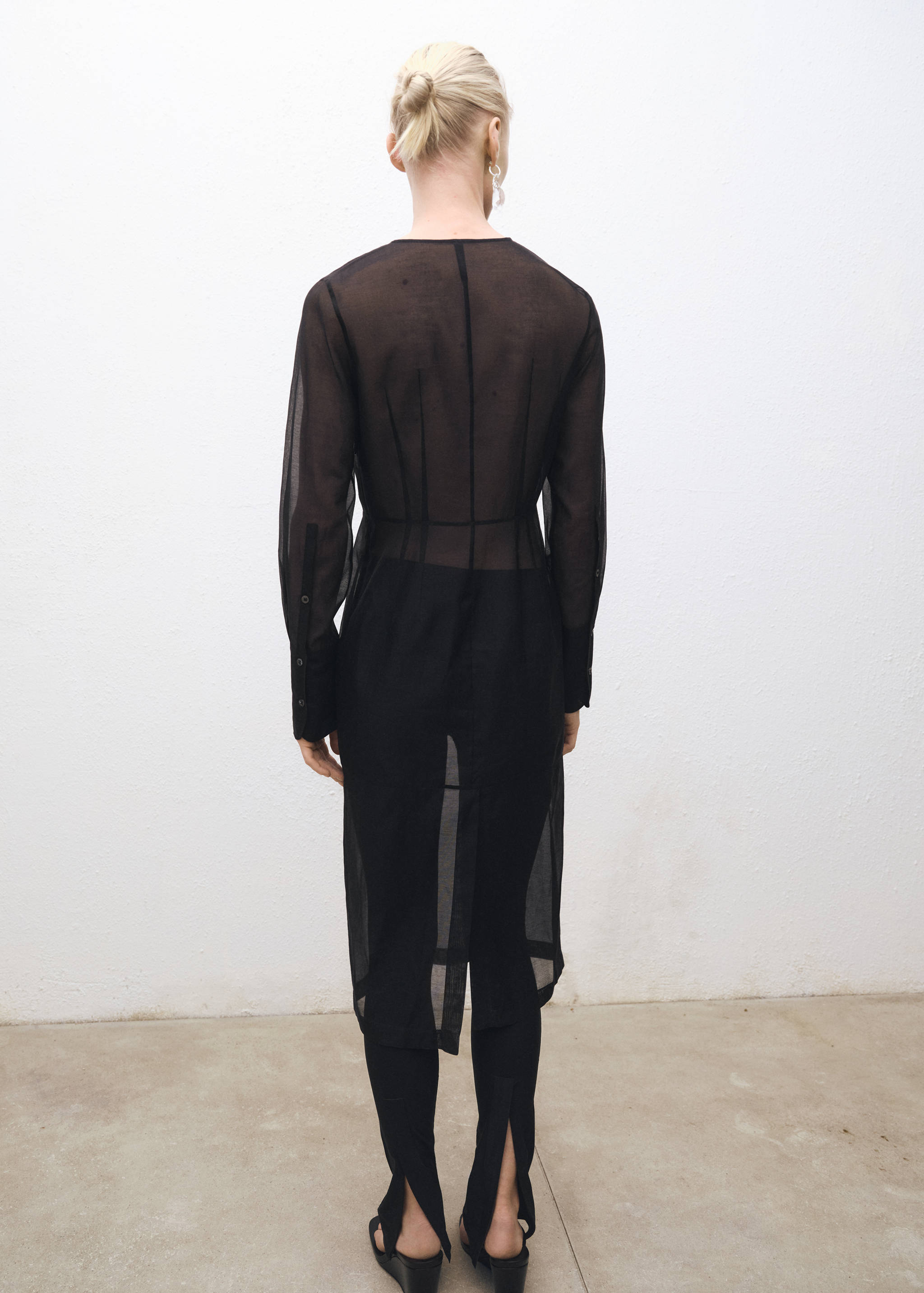 Semi-transparent silk-blend midi-dress - Reverse of the article