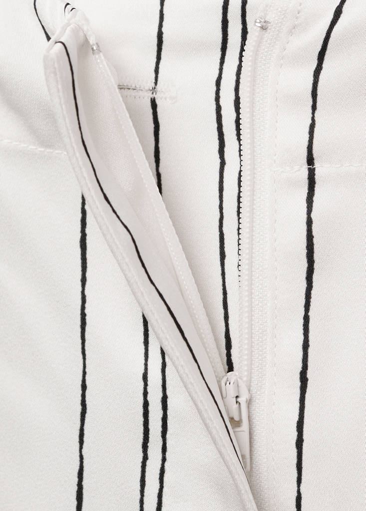 Straight striped trousers — White