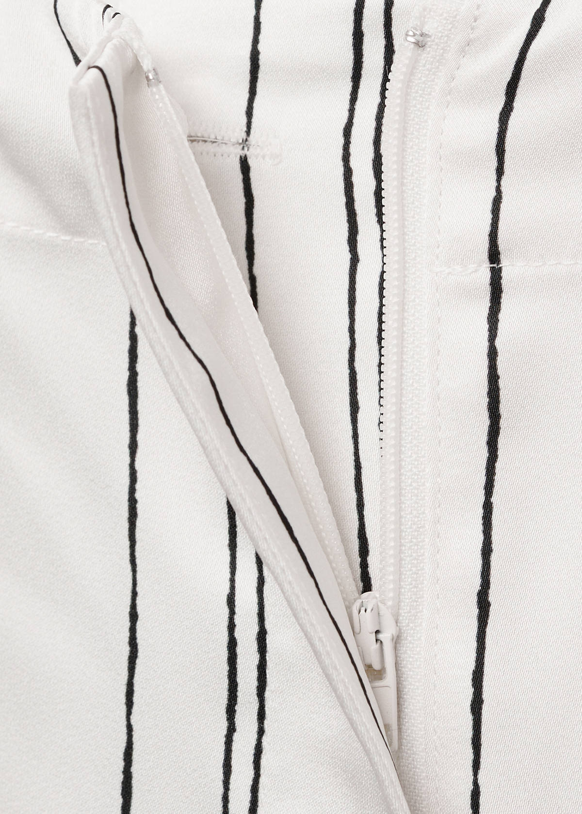 Straight striped trousers — White