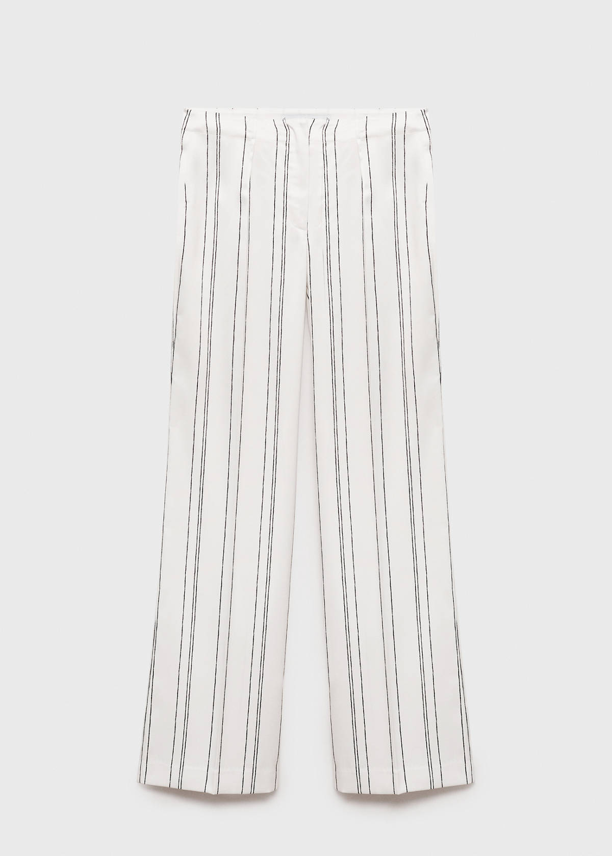 Straight striped trousers — White
