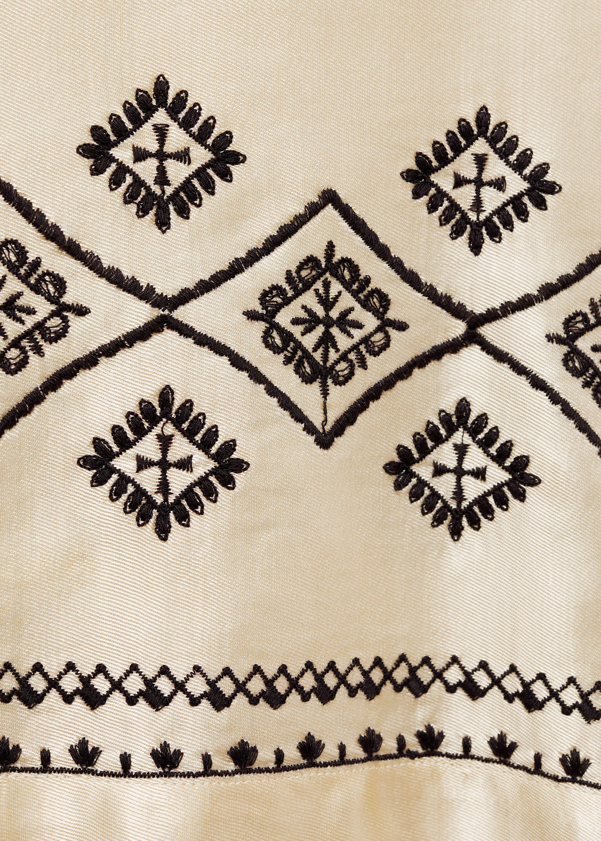 刺绣裤腿阔腿裤 - null