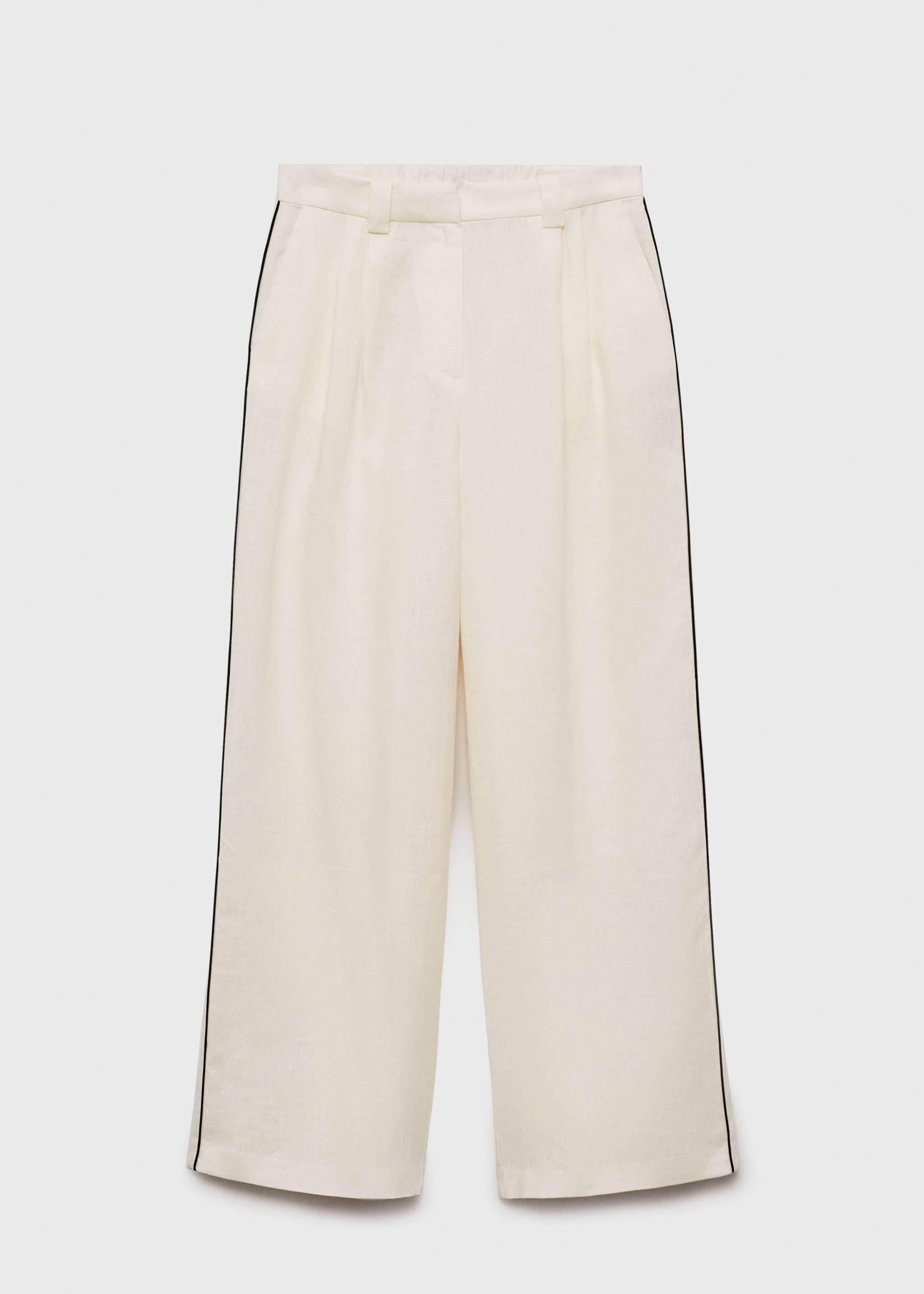 Contrast-stripe linen trousers - Article without model