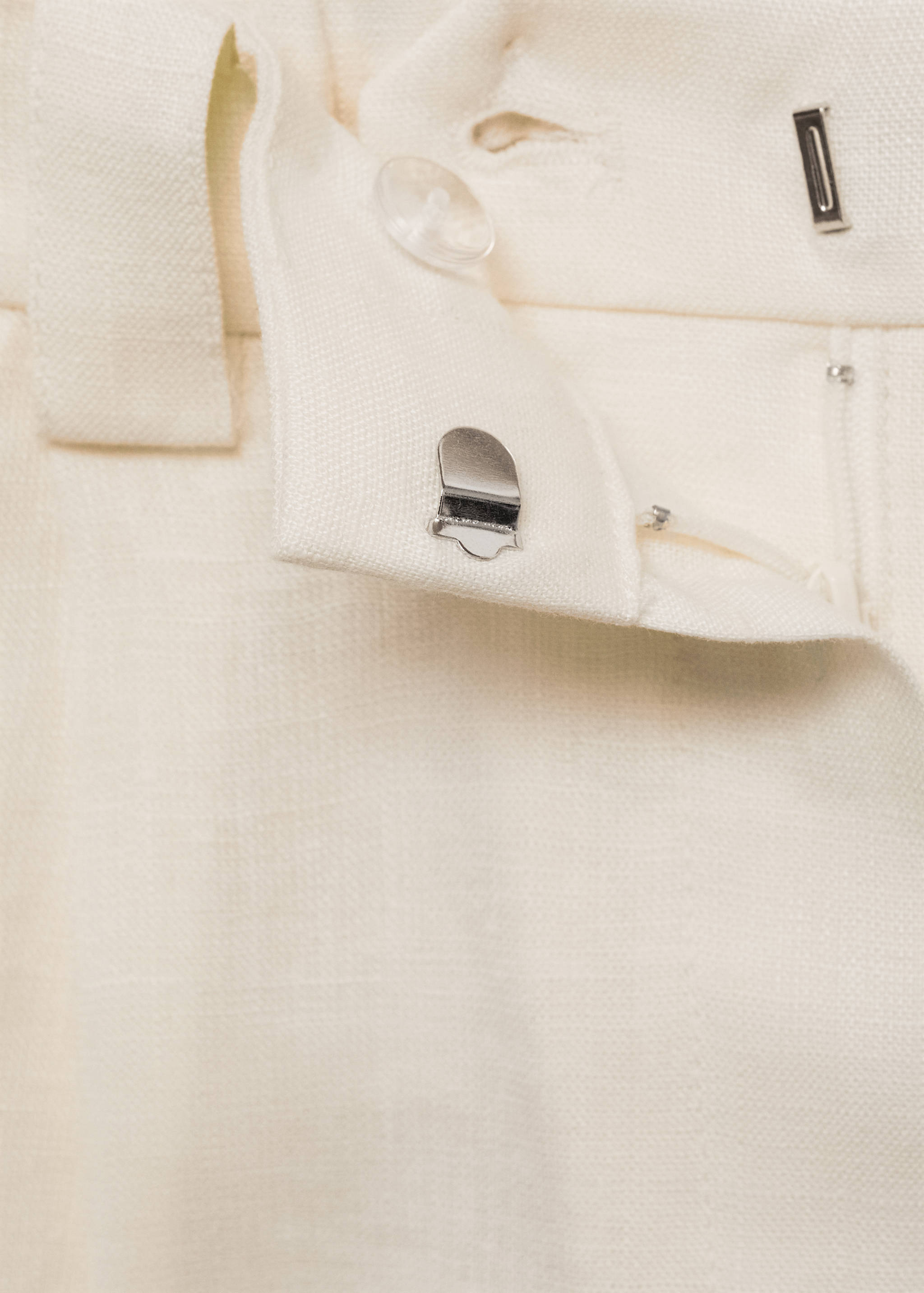 Contrast-stripe linen trousers - Details of the article 0