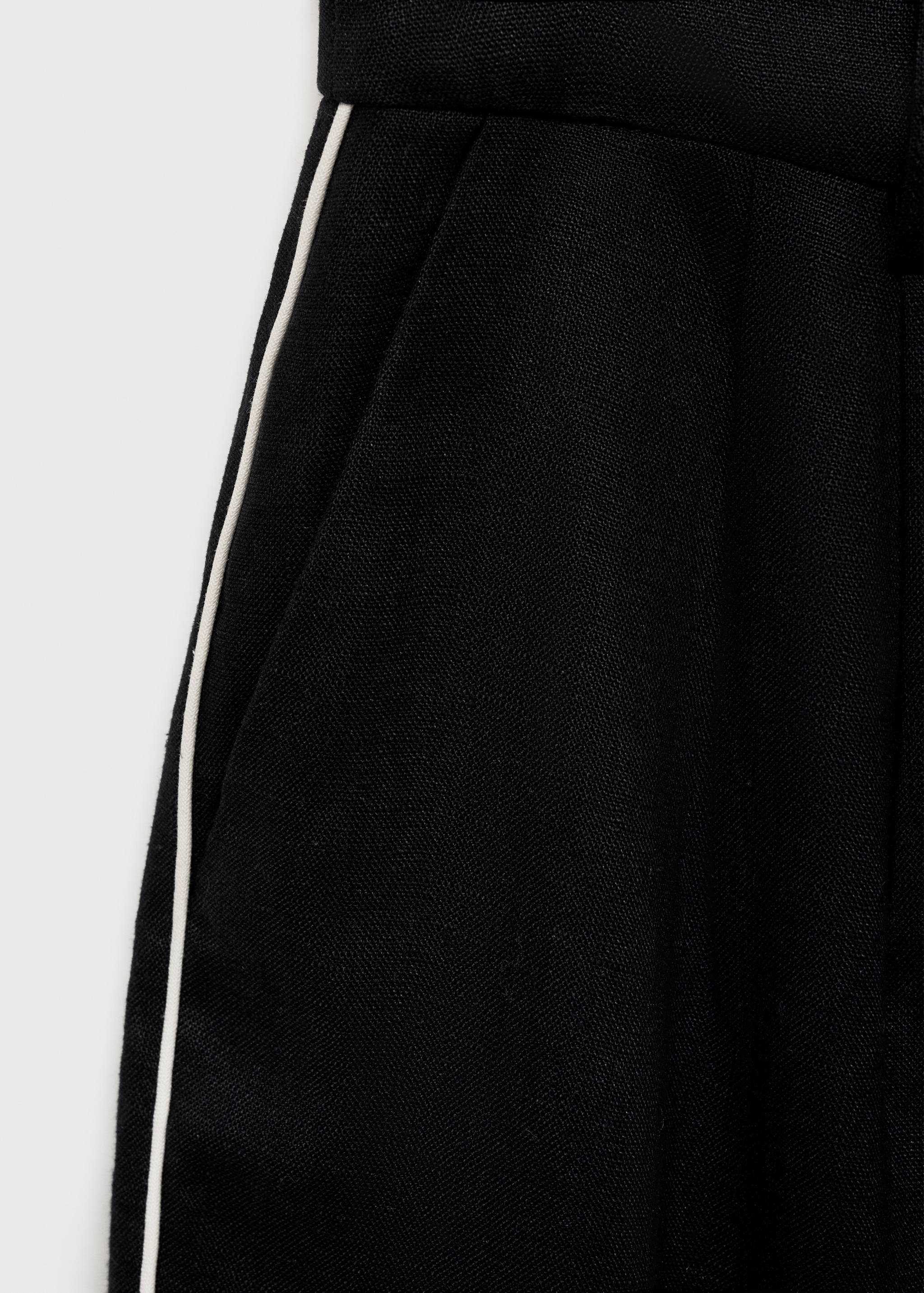 Contrast-stripe linen trousers - Details of the article 8