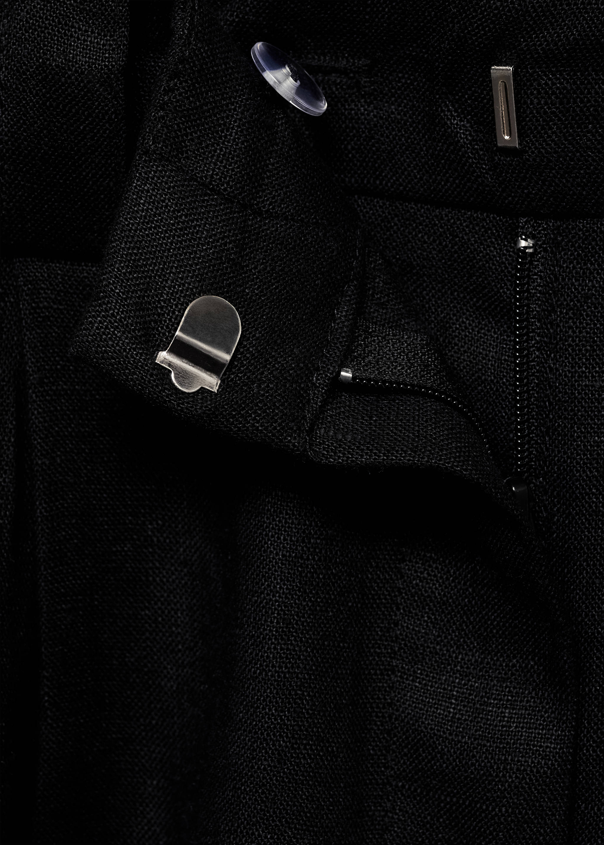 Contrast-stripe linen trousers - Details of the article 0