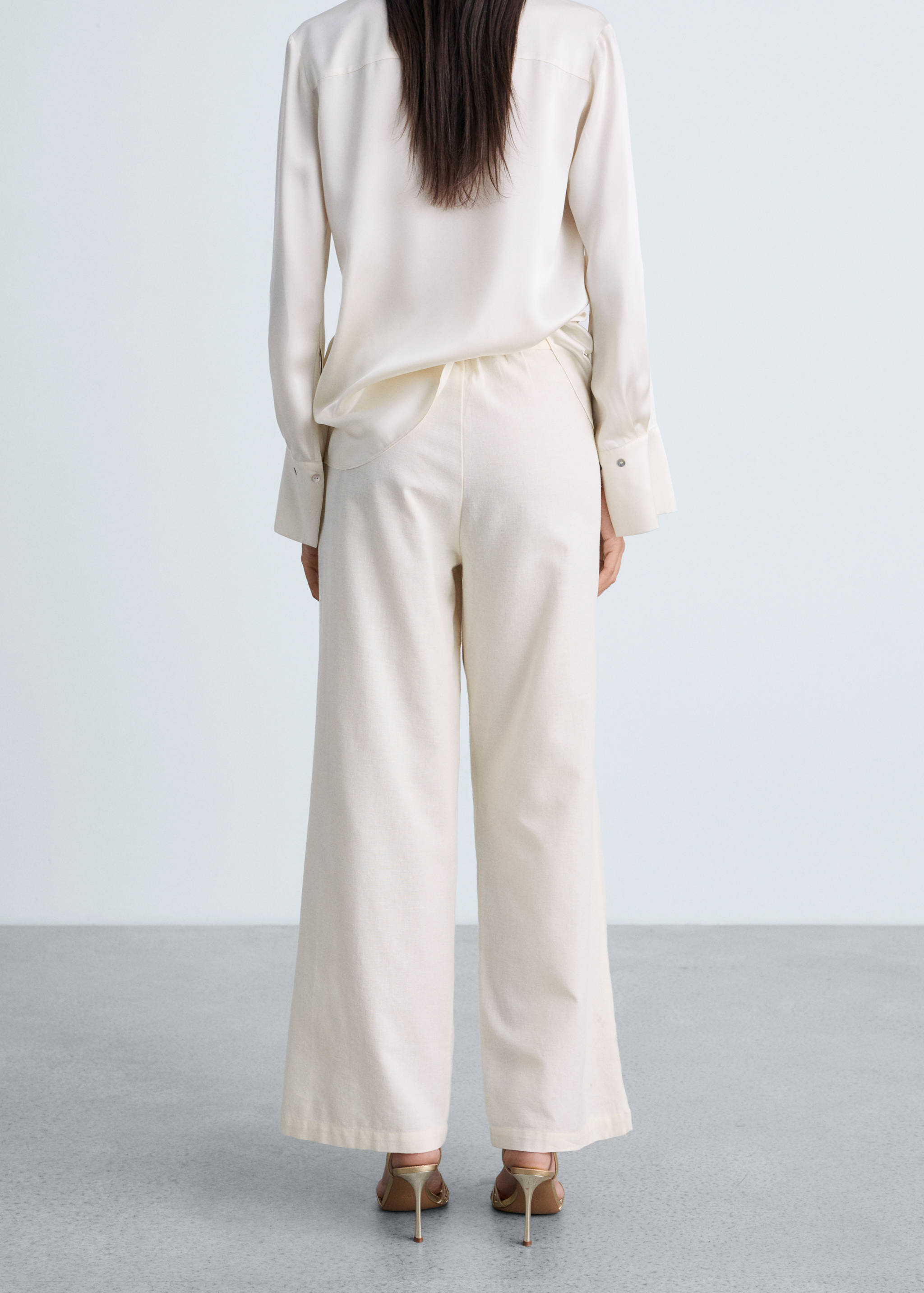 Embroidered straight-fit trousers - Reverse of the article