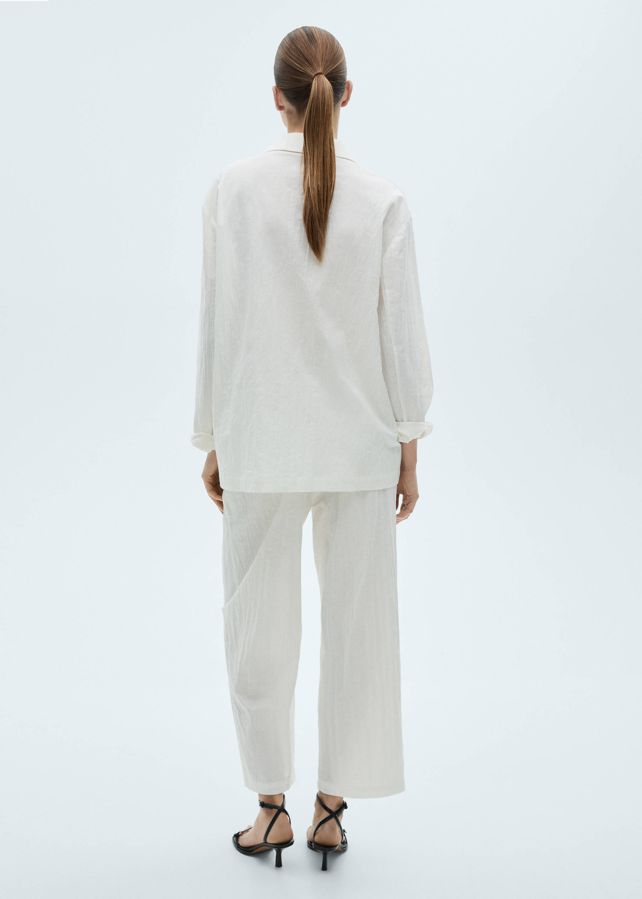 Linen-blend culotte suit pants - Reverse of the article