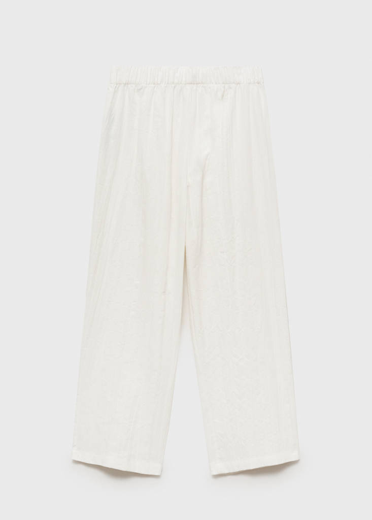 Linen-blend culotte suit trousers — White