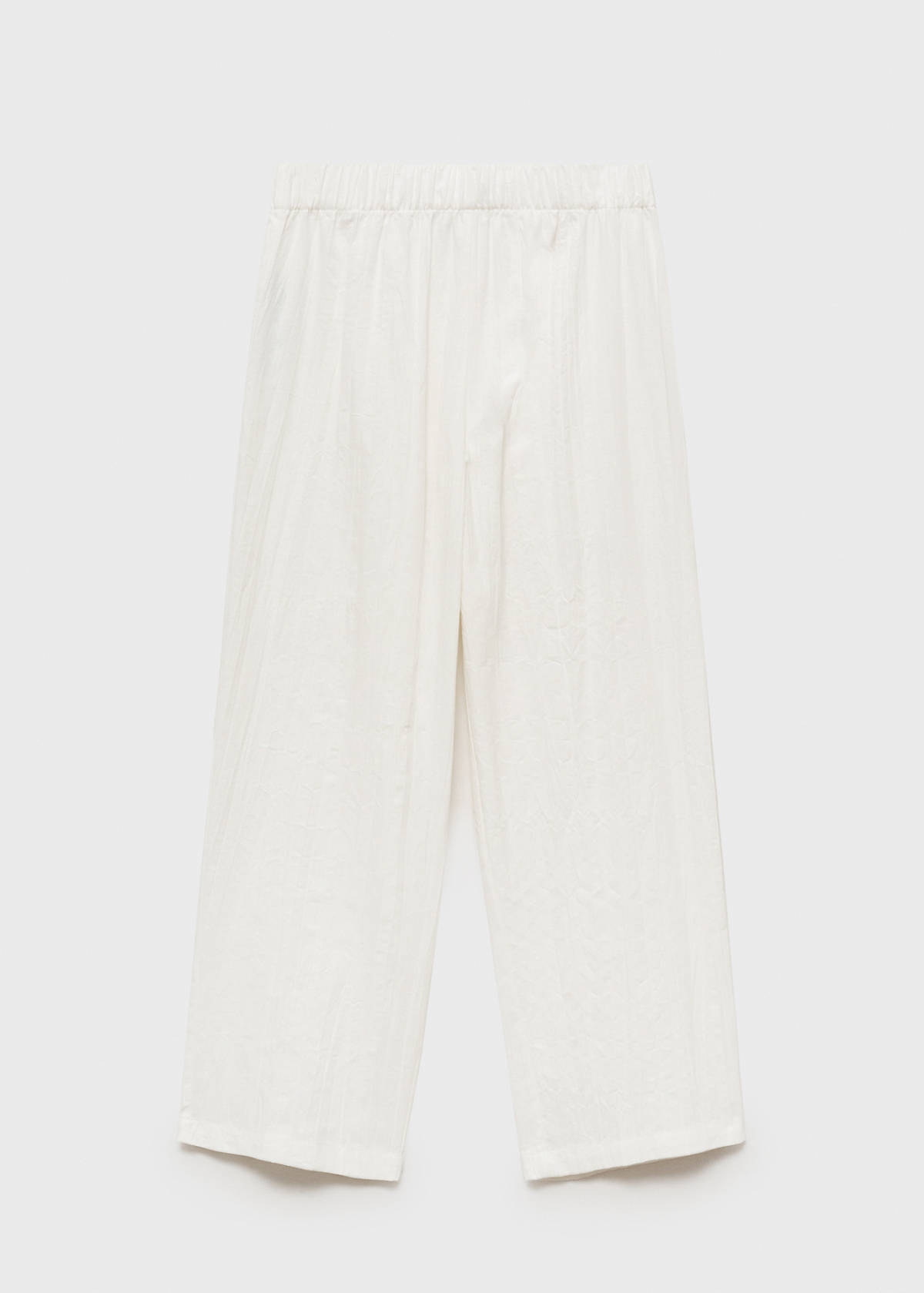 Linen-blend culotte suit trousers — White